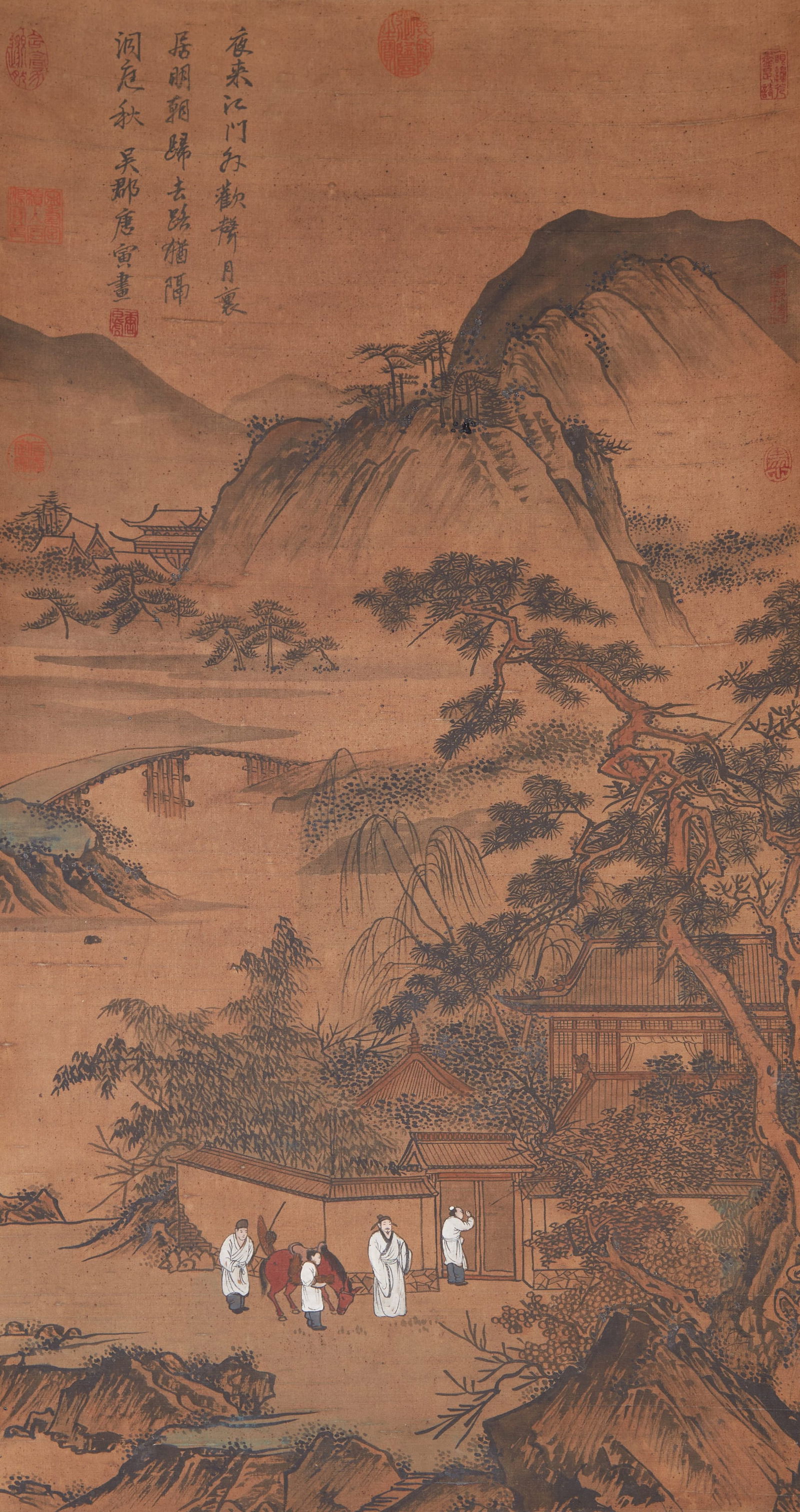 A VISITING A FRIEND ON SILK BY TANG BOHU.唐伯虎 (1 of 10)
