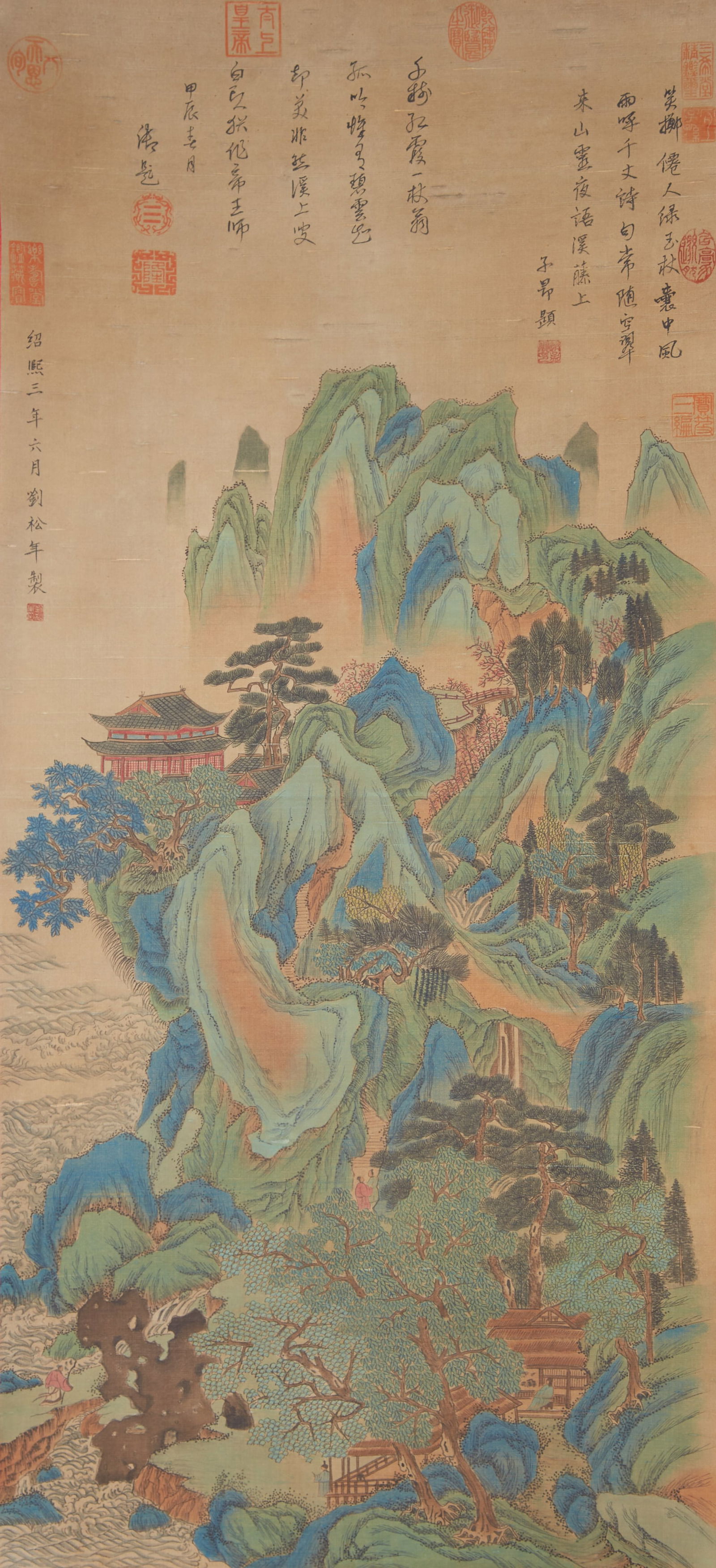 A LANDSCAPE PAINTING ON SILK BY LIU SONGNIAN.劉松年 (1 of 11)