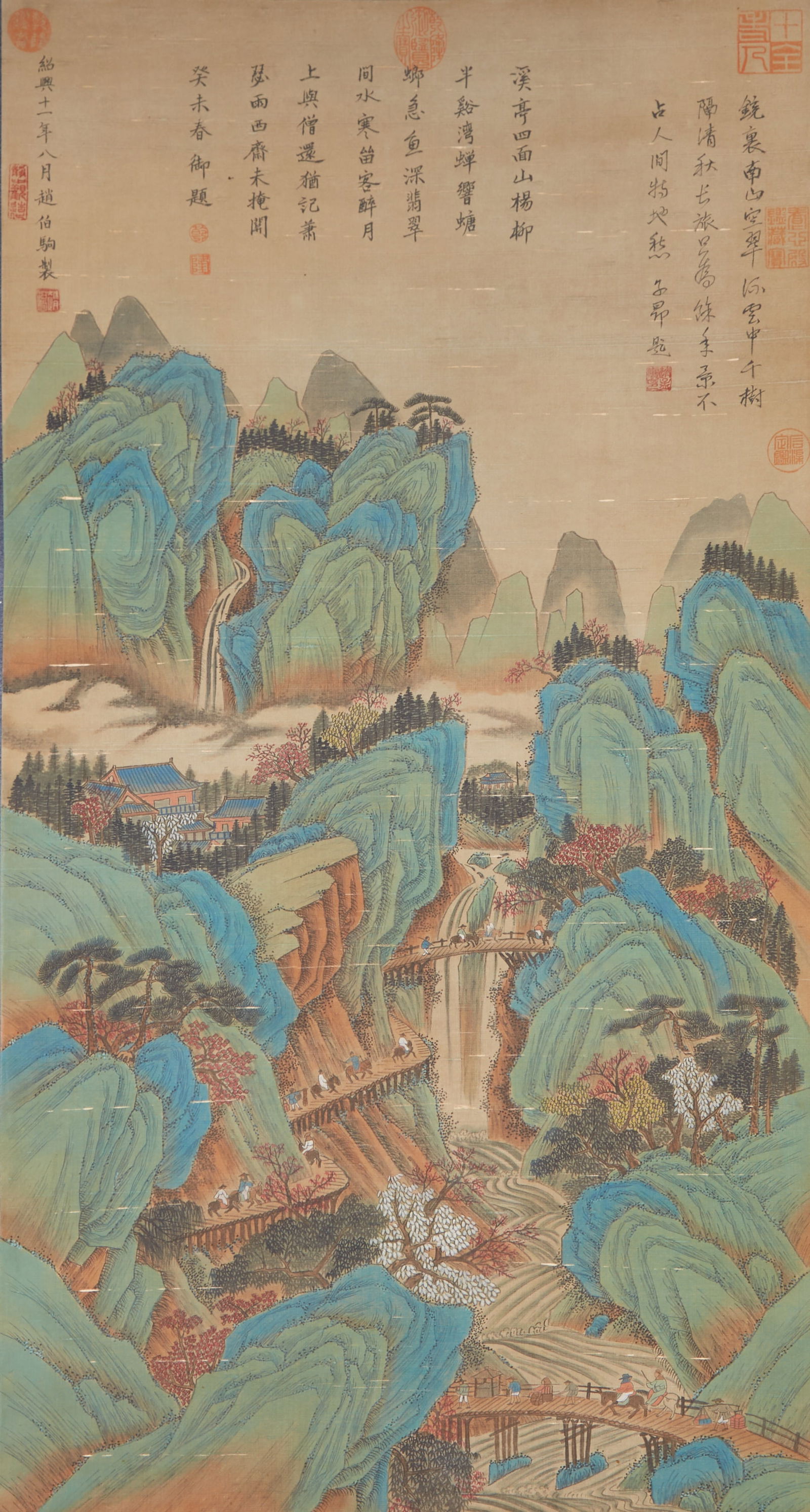 A LANDSCAPE PAINTING ON SILK BY ZHAO BOJU.趙伯駒 (1 of 11)