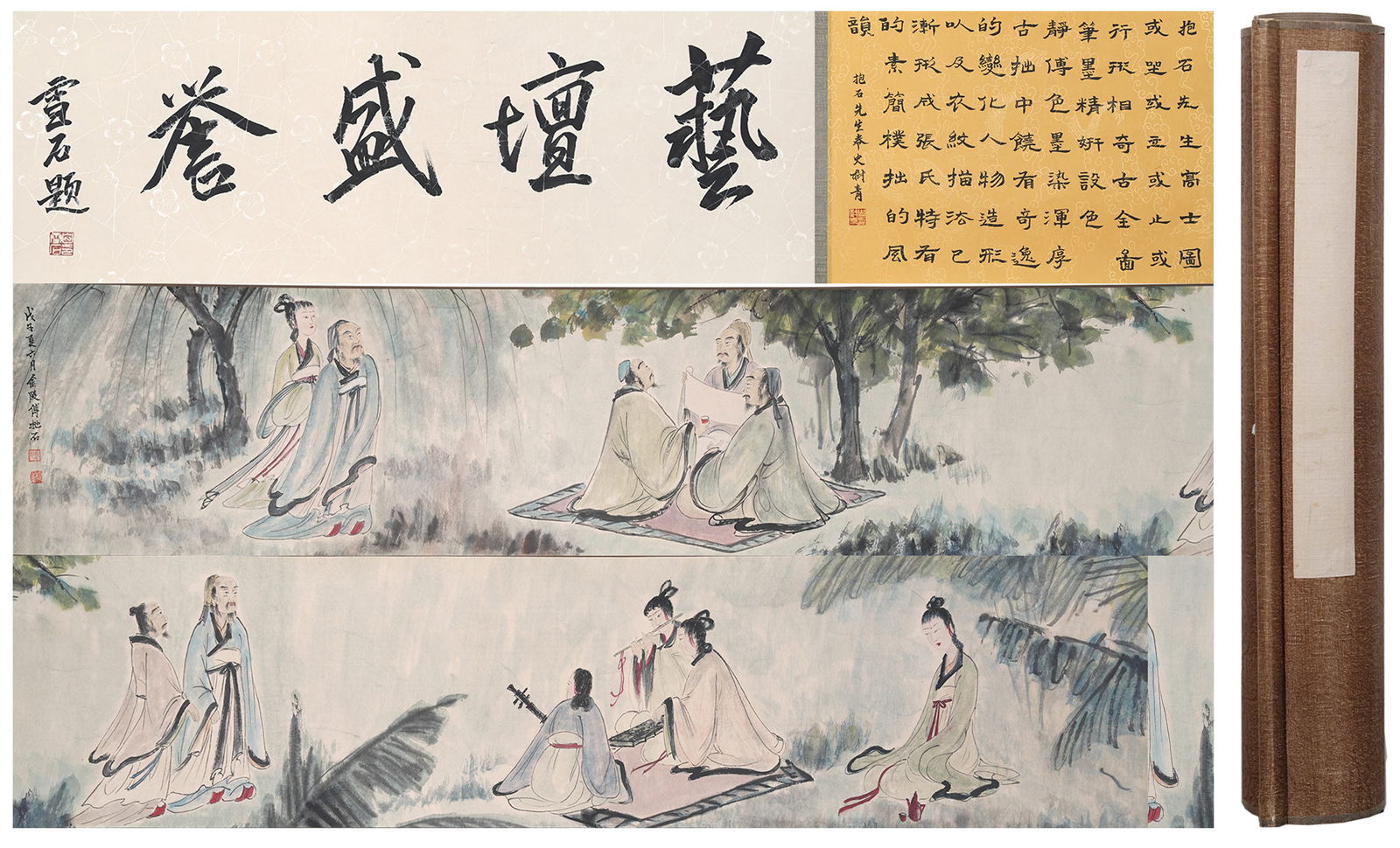 A FIGURE PAINTING HANDSCROLL ON PAPER BY FU BAOSHI.傅抱石 (1 of 10)