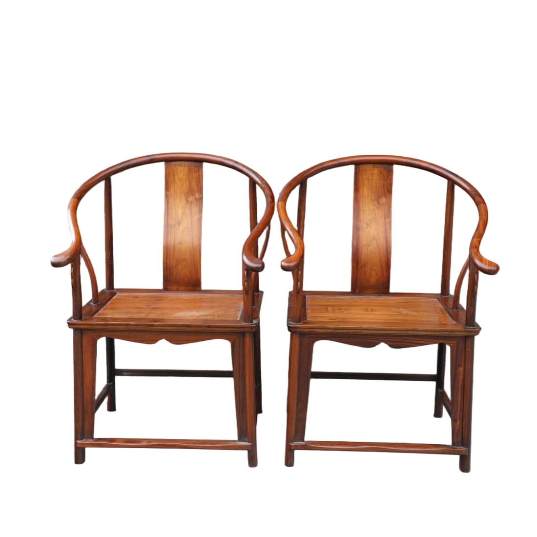 A HUANGHUALI ROUND-BACK ARMCHAIR (PAIR) (1 of 6)