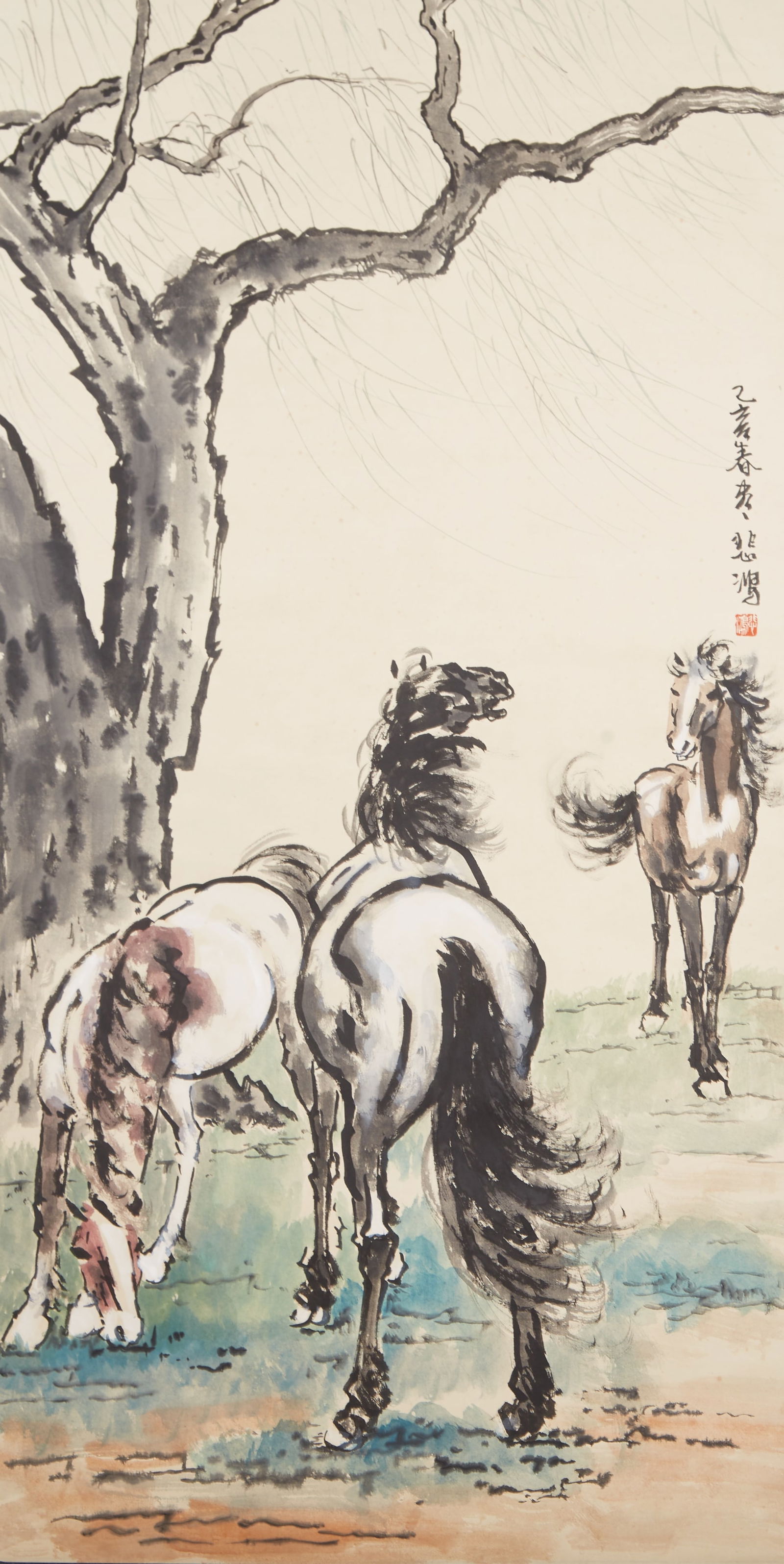 A HORSE PAINTING ON PAPER BY XU BEIHONG.徐悲鴻 (1 of 8)