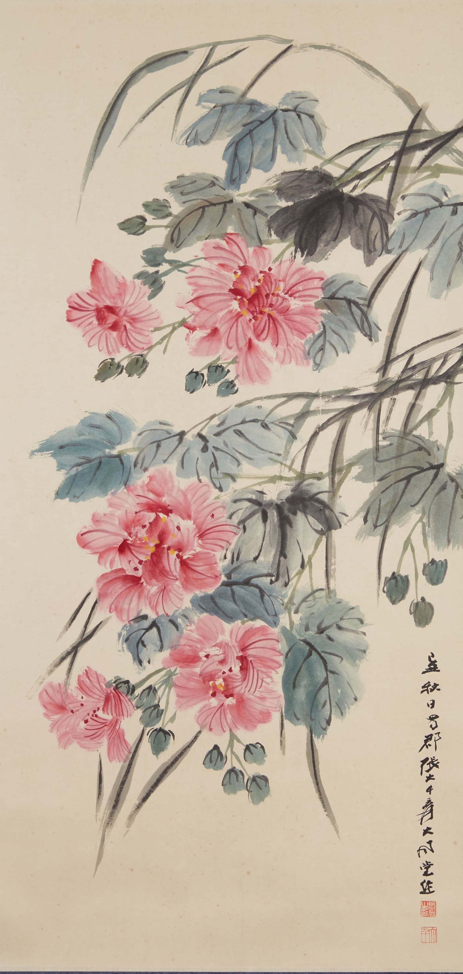 A FLOWER PAINTING ON PAPER BY ZHANG DAQIAN.張大千 (1 of 10)