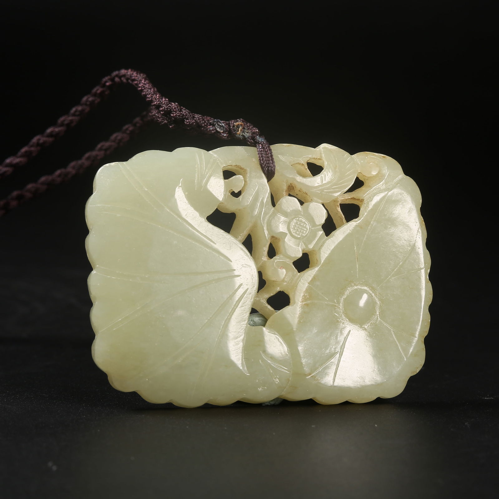 A HETIAN JADE LOTUS PENDANT (1 of 7)