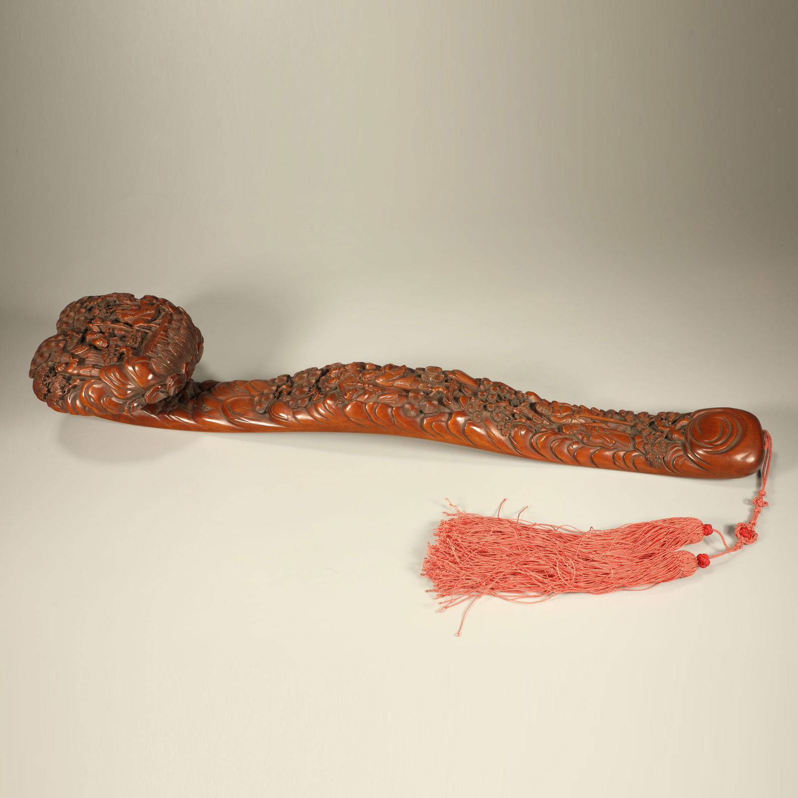 A BOXWOOD CARVED RUYI WITH EIGHT IMMORTALS (1 of 8)