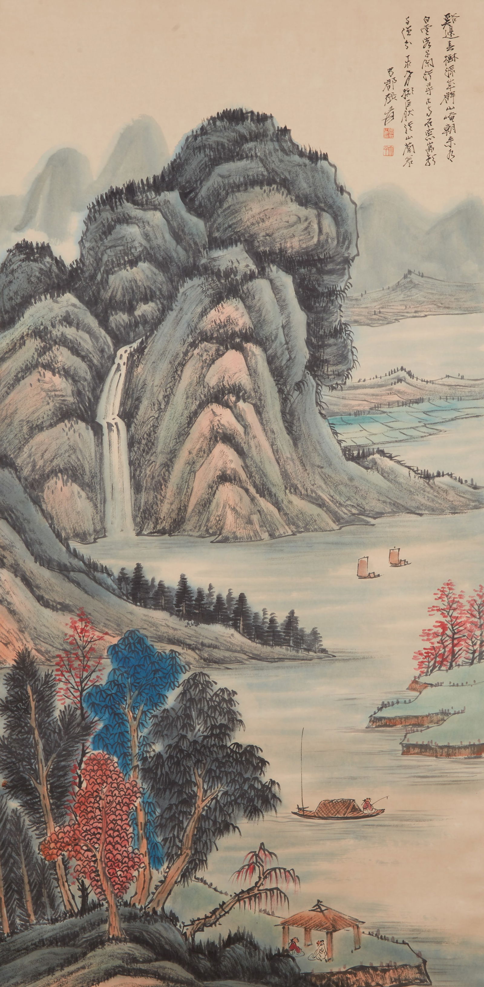 A LANDSCAPE PAINTING ON PAPER BY ZHANG DAQIAN.張大千 (1 of 11)
