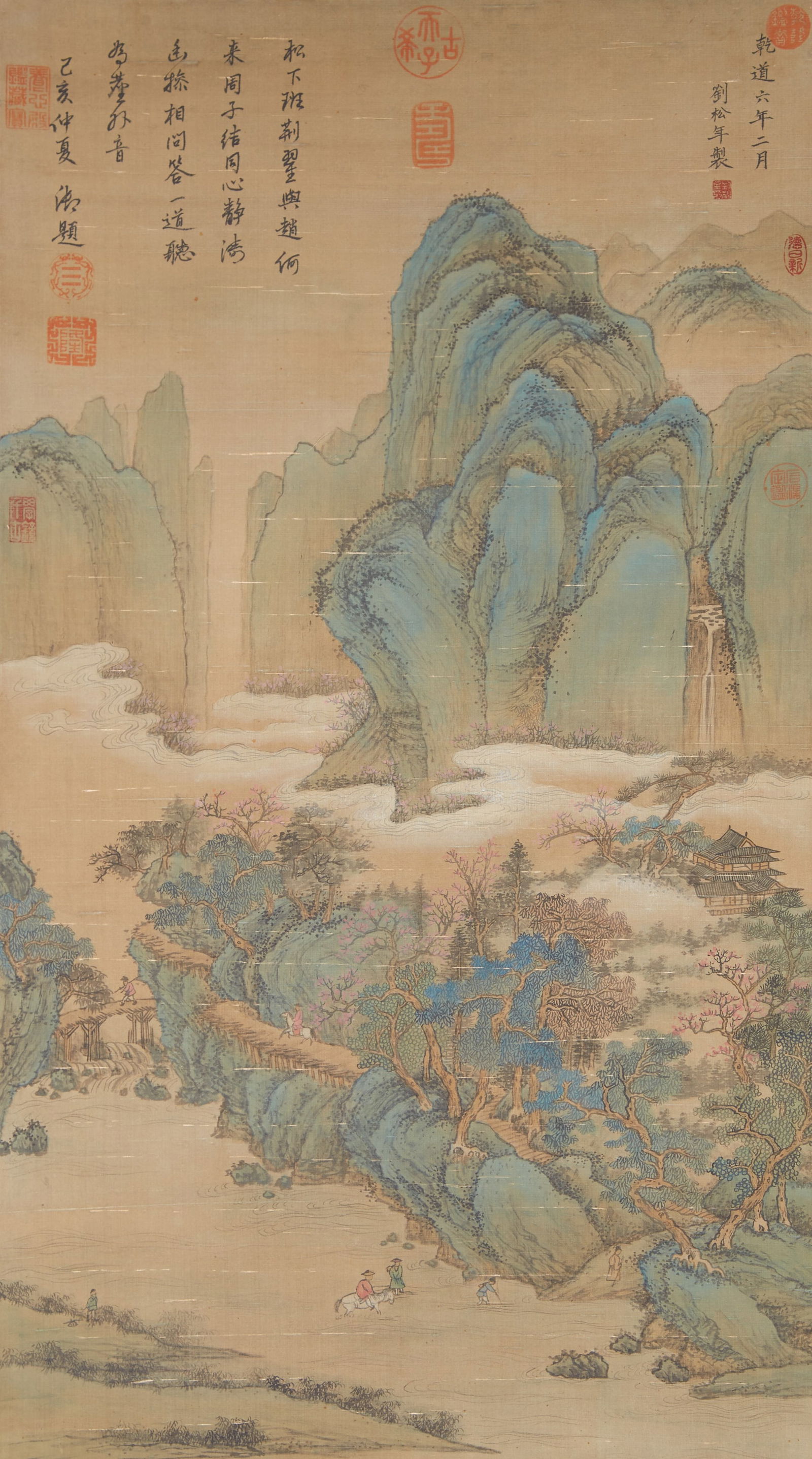 A LANDSCAPE PAINTING ON SILK BY LIU SONGNIAN.劉松年 (1 of 9)