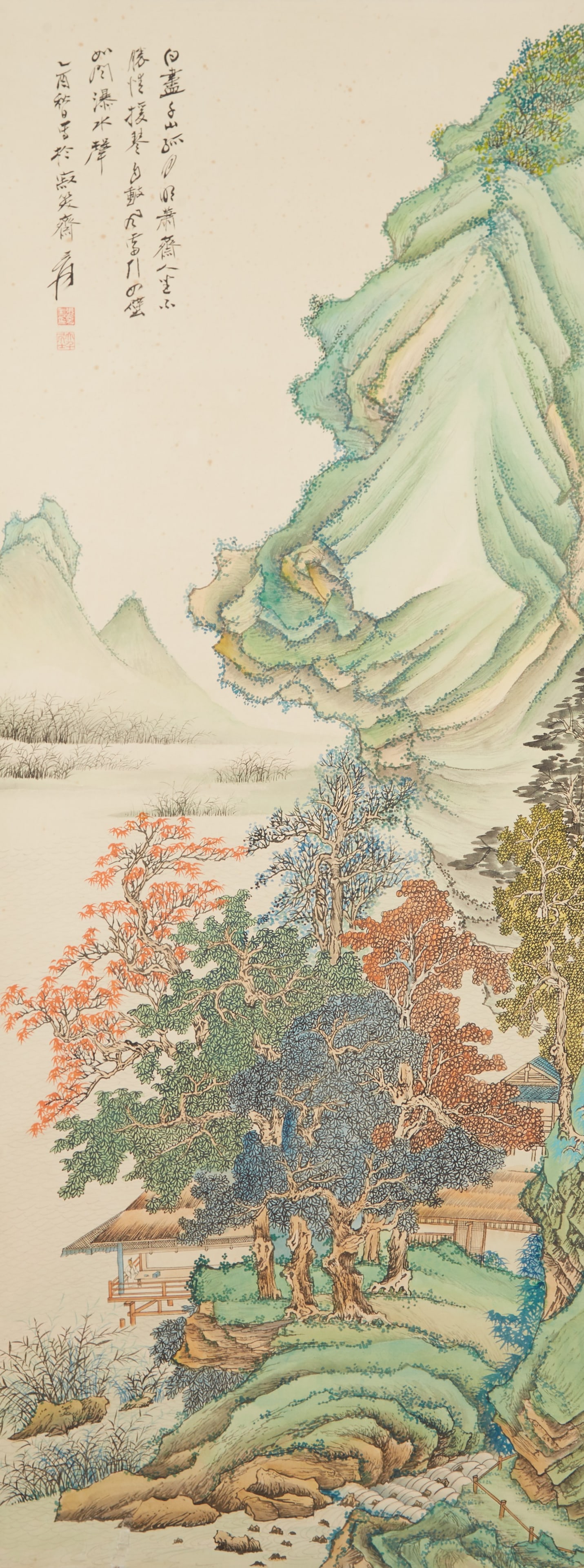 A LANDSCAPE PAINTING ON PAPER BY ZHANG DAQIAN.張大千 (1 of 10)