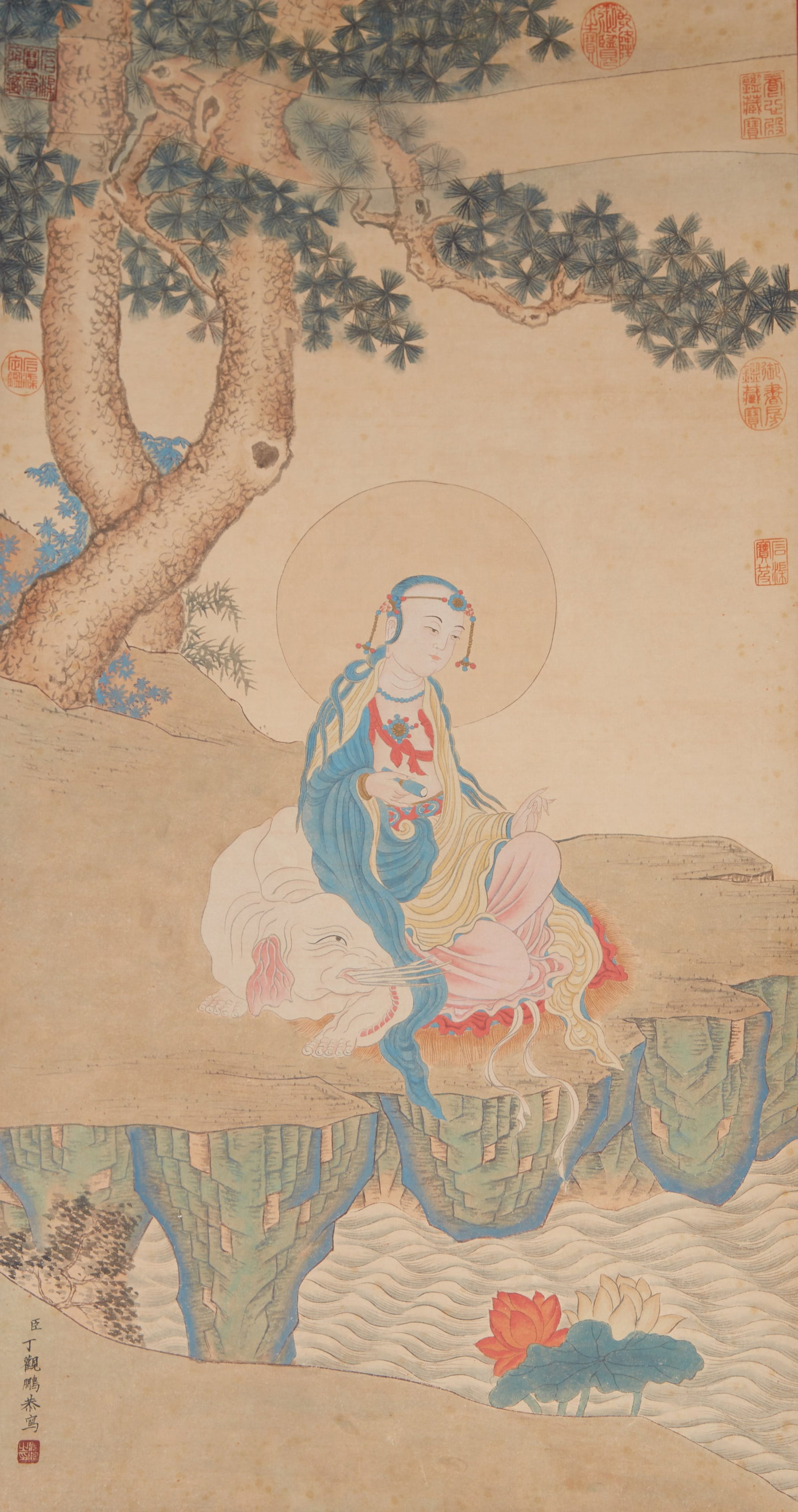 A BODHISATTVA ON PAPER BY DING GUANPENG.丁觀鵬 (1 of 8)