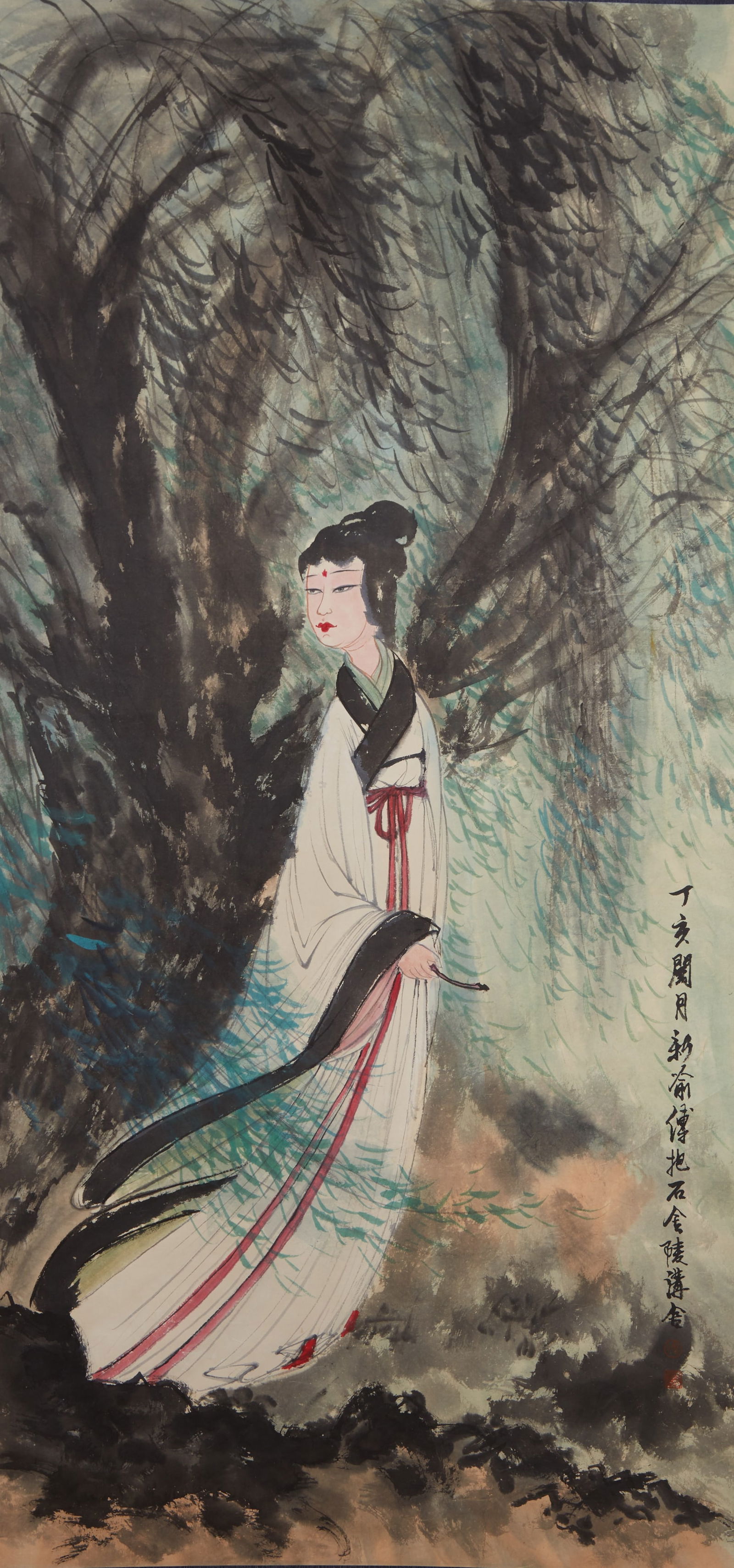 A LADIES (FIGURES) PAINTING ON PAPER BY FU BAOSHI.傅抱石 (1 of 7)