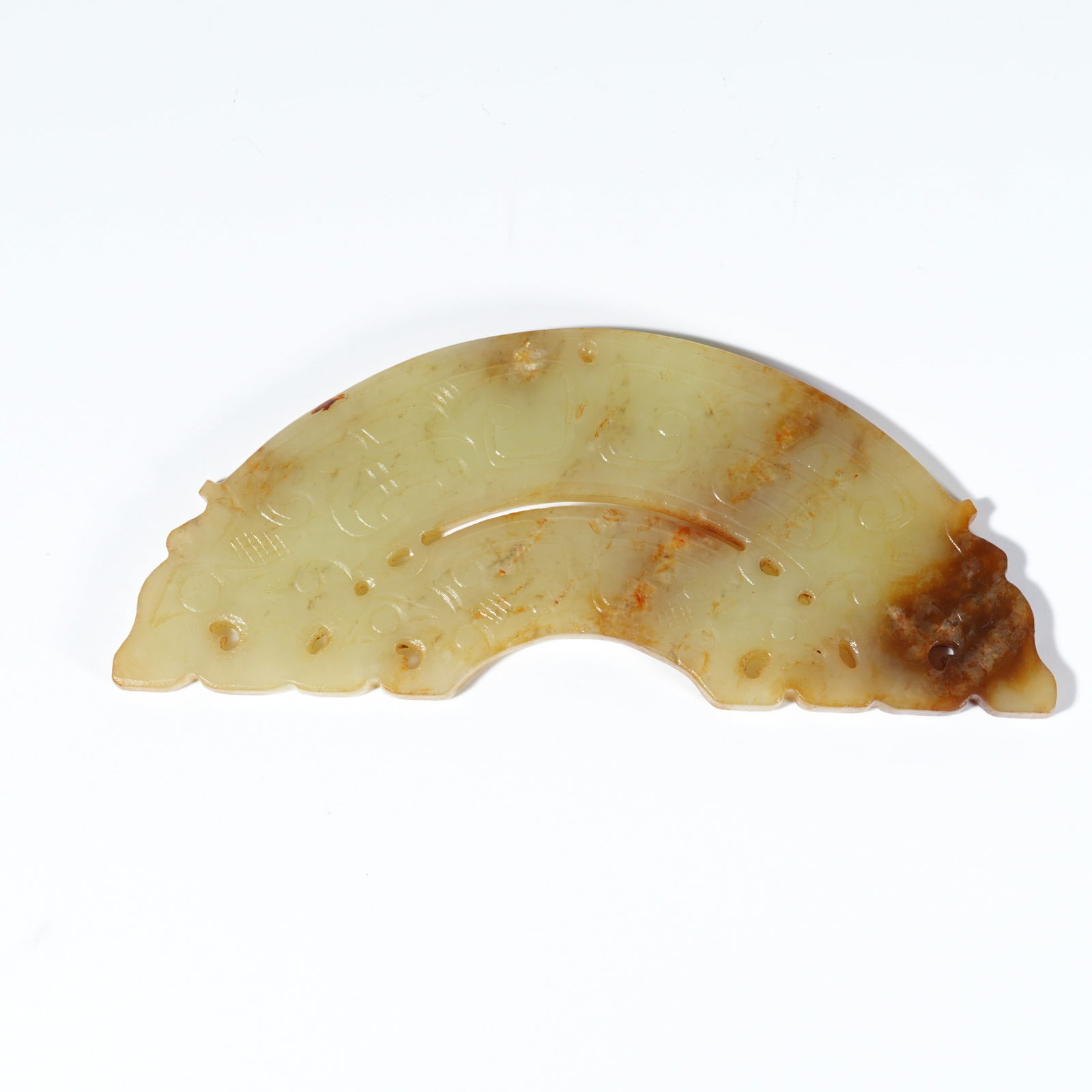 A ARCHAIC JADE CARVED JADE HUANG (1 of 10)