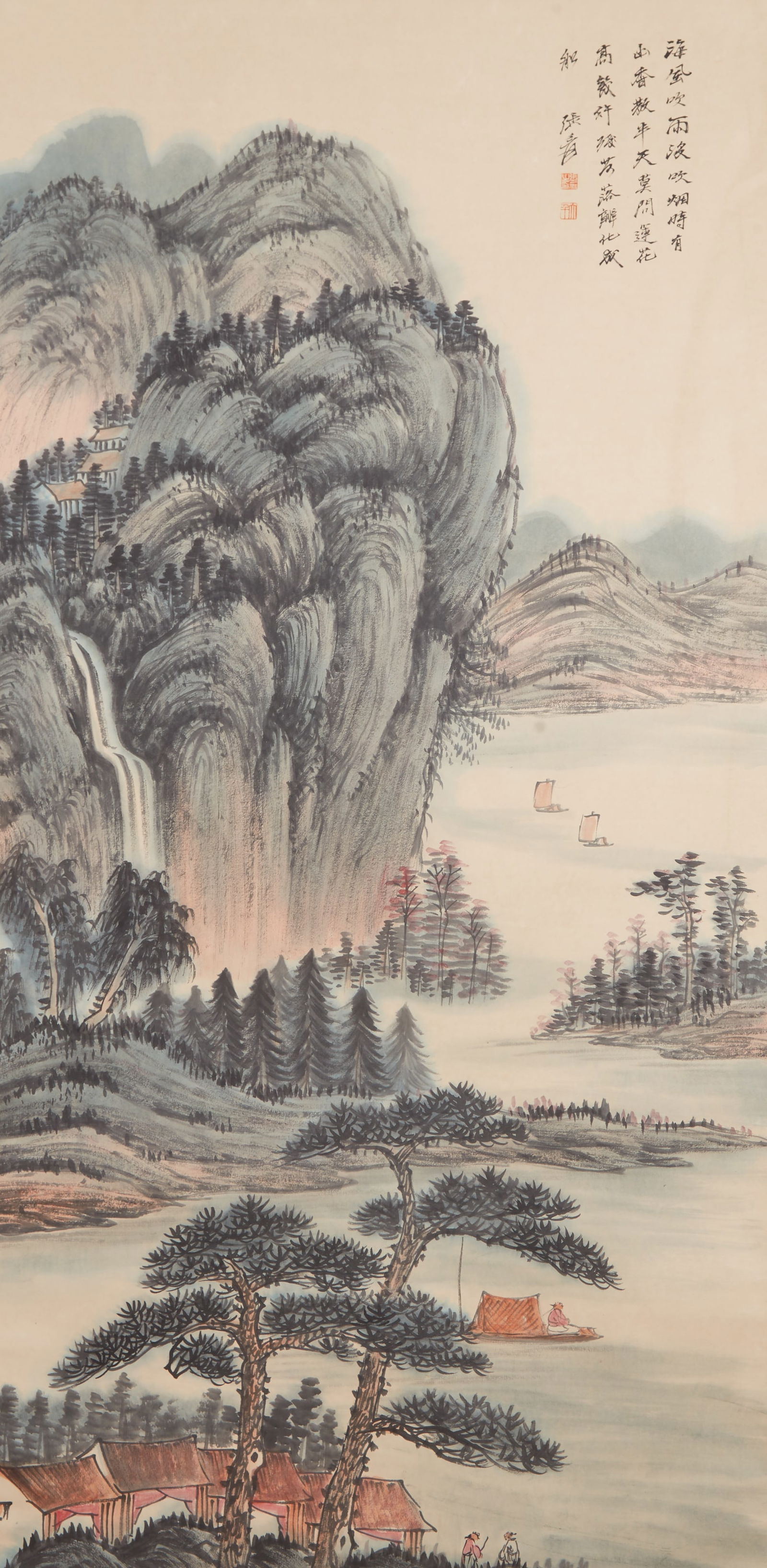 A LANDSCAPE PAINTING ON PAPER BY ZHANG DAQIAN.張大千 (1 of 11)