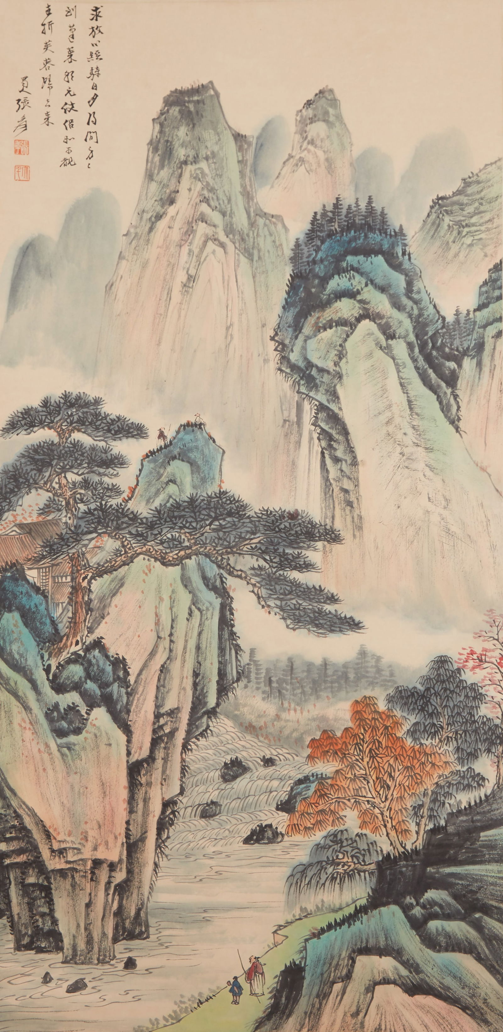 A LANDSCAPE PAINTING ON PAPER BY ZHANG DAQIAN.張大千 (1 of 11)