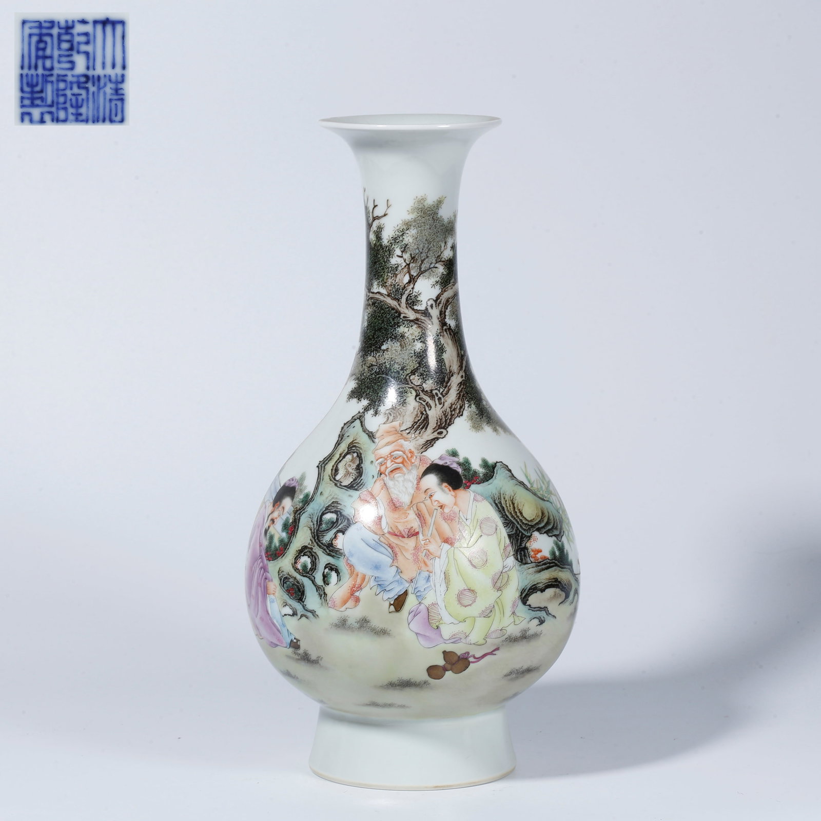 A FAMILLE ROSE VASE WITH FIGURAL STORY DESIGN (1 of 10)