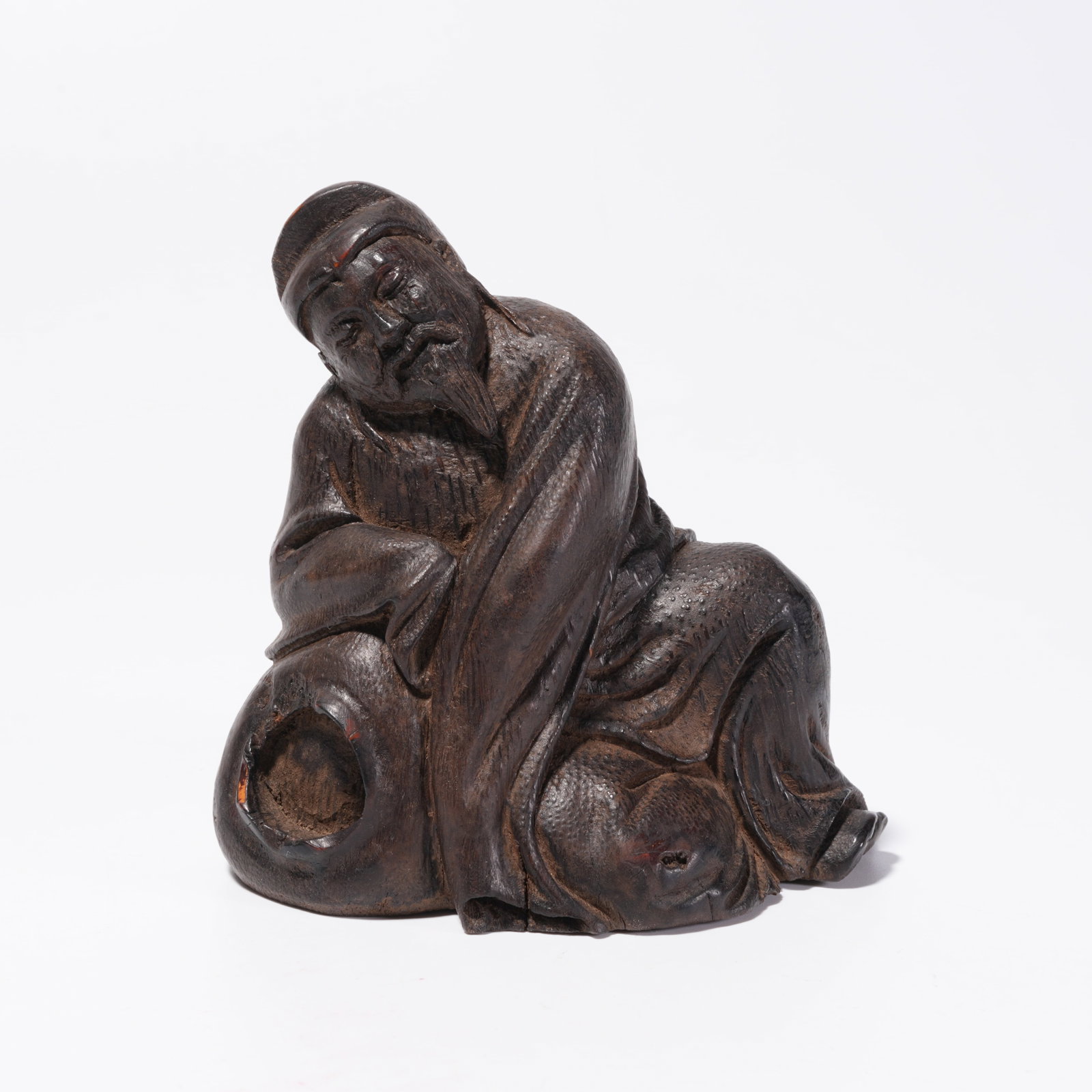 A BAMBOO ROOT CARVING OF FIGURE FIGURINE (1 of 9)