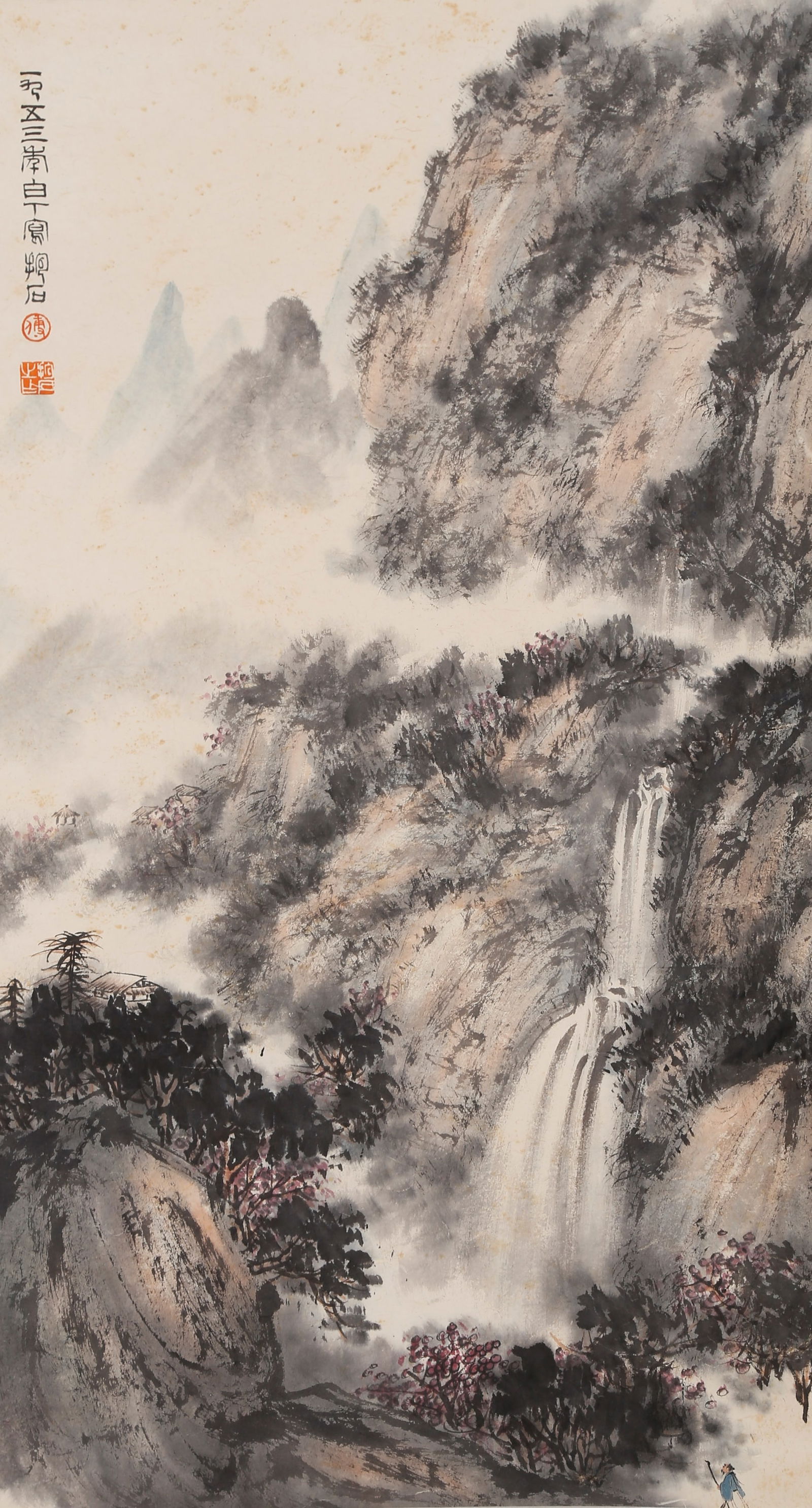 A LANDSCAPE PAINTING ON PAPER BY FU BAOSHI.傅抱石 (1 of 11)