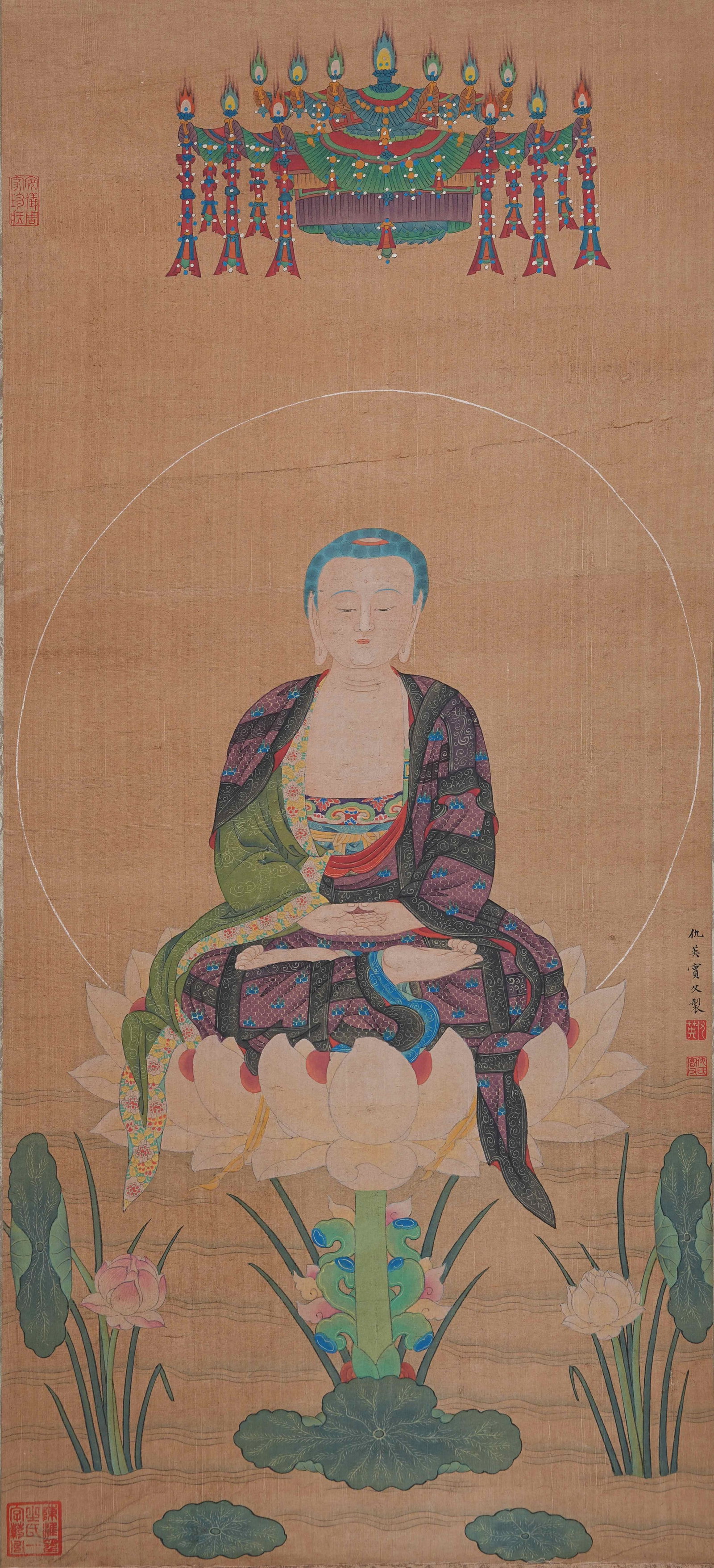A BUDDHA PAINTING ON SILK BY QIU YING.仇英 (1 of 10)