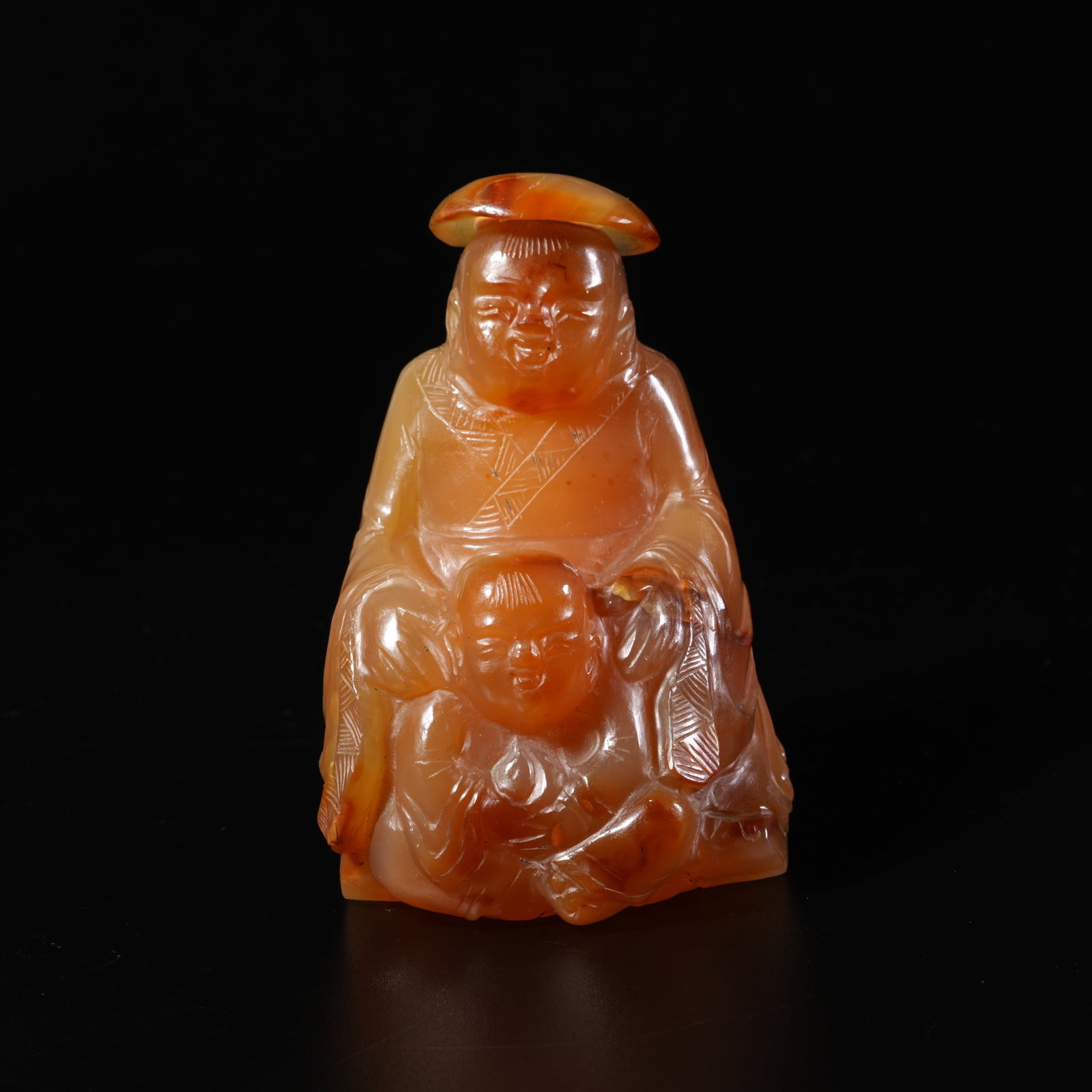 A AGATE CARVING OF FIGURE FIGURINE (1 of 9)