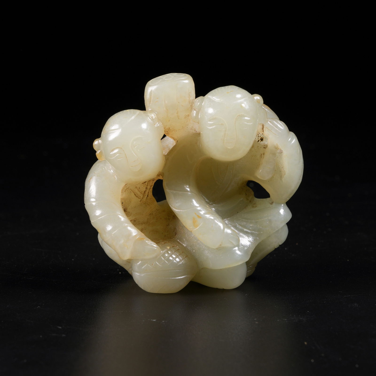 A HETIAN JADE HEHE TWINS PENDANT (1 of 9)