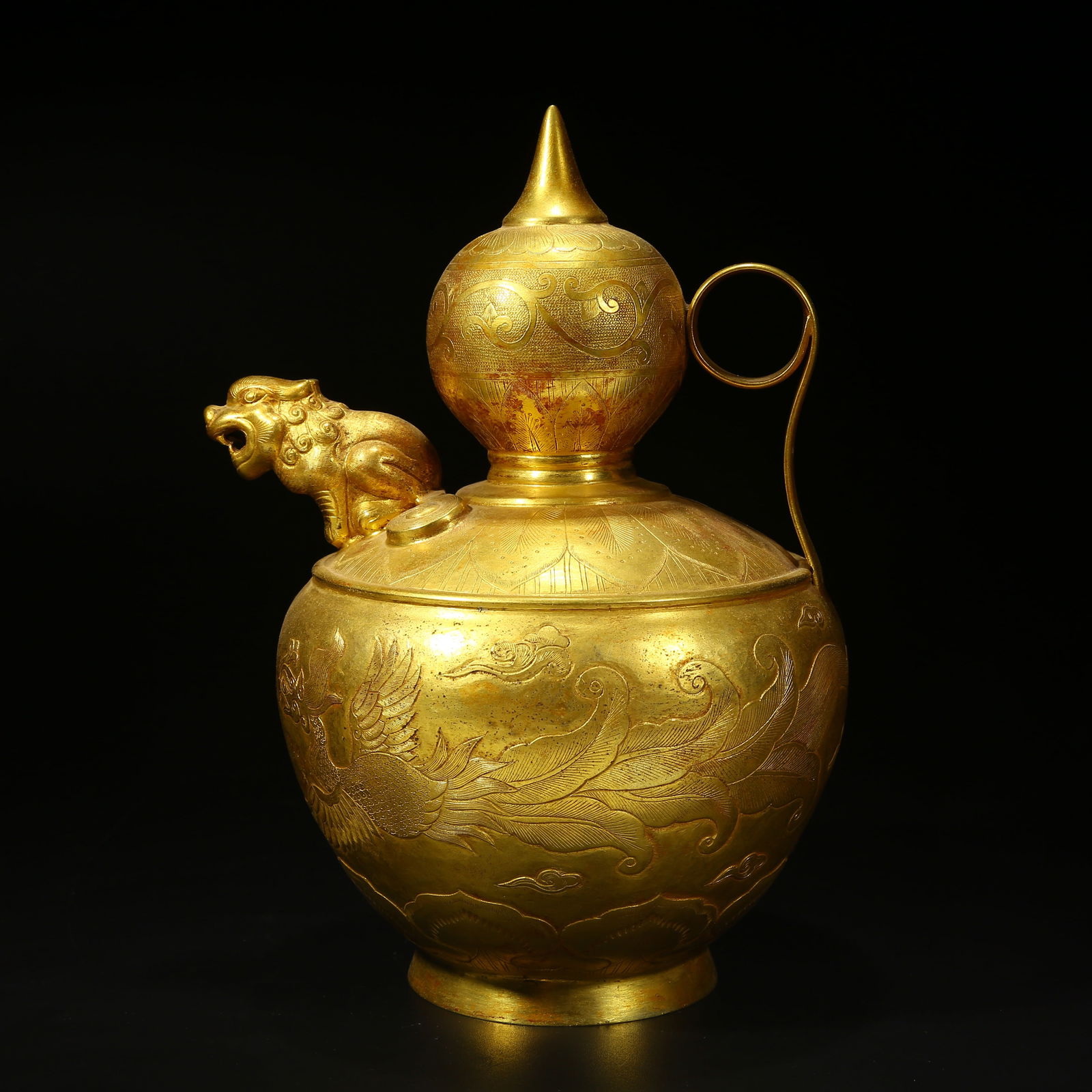 A BRONZE GILT PHOENIX-PATTERNED INCENSE BURNER (1 of 9)