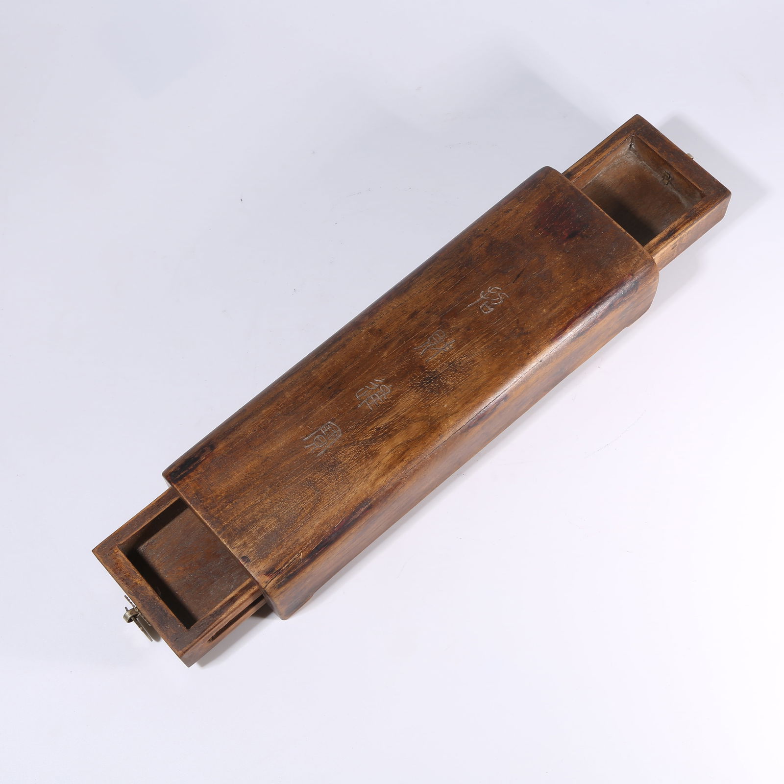 A HUANGHUALI CARVED JEWELRY BOX WITH INSCRIPTIONS (1 of 9)