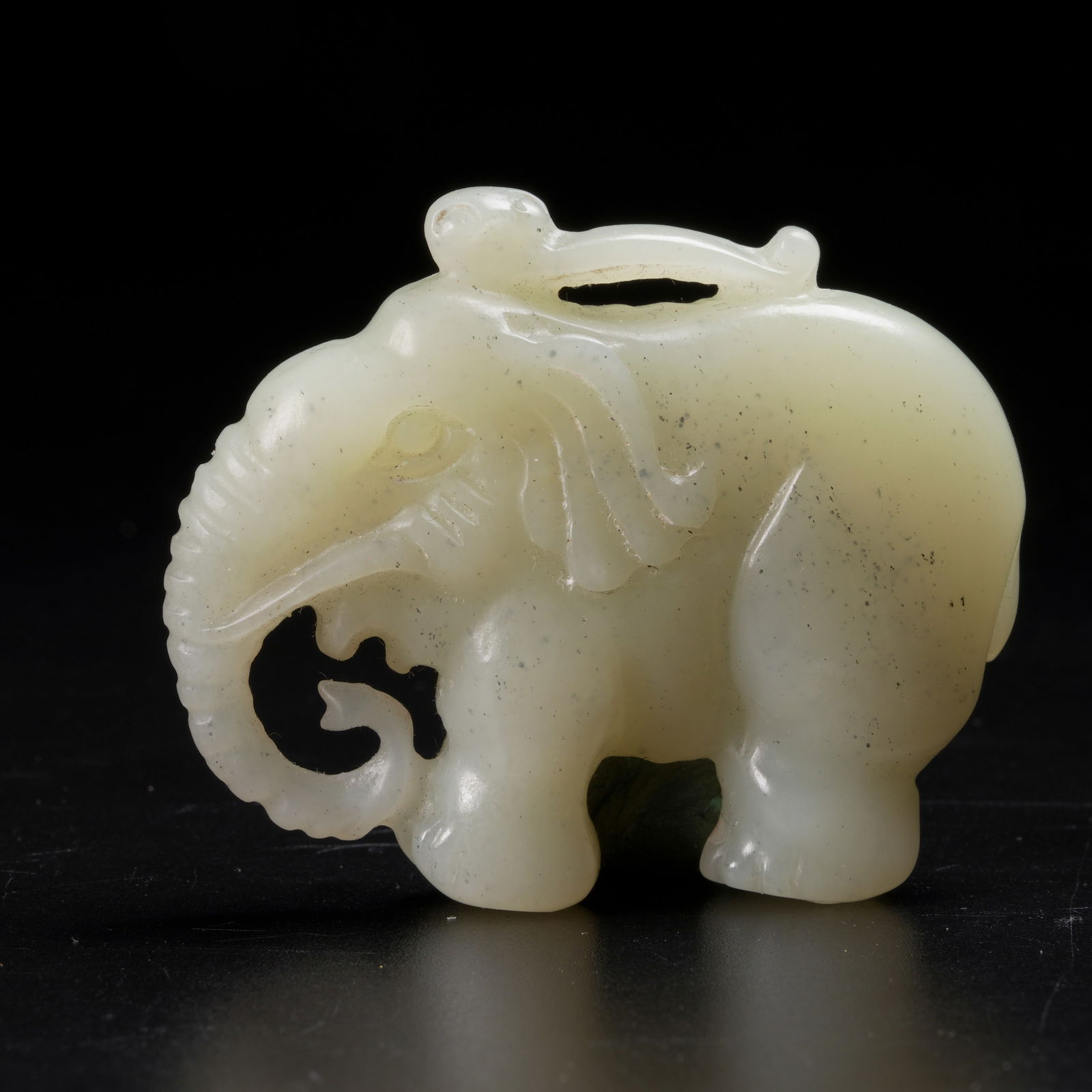 A HETIAN JADE "ELEPHANT BRINGING PEACE" PENDANT (1 of 8)