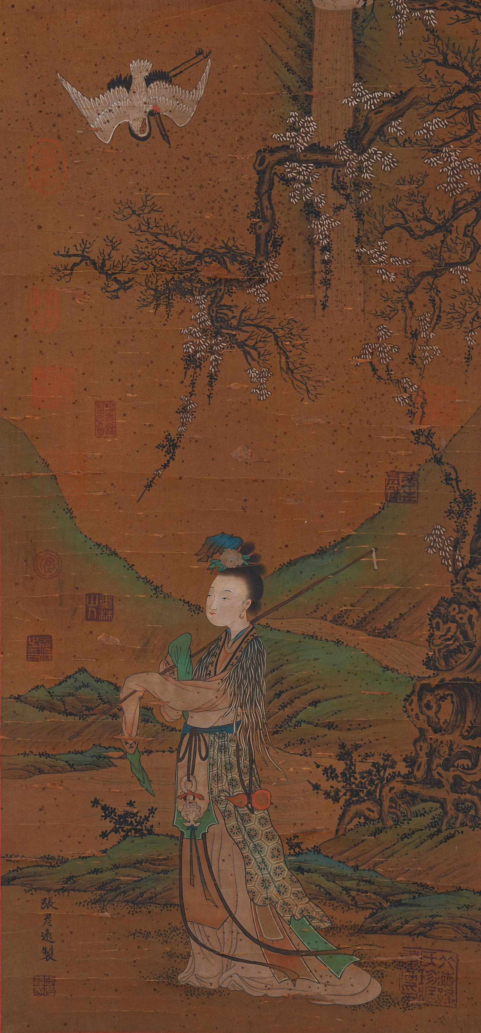A FIGURE PAINTING ON SILK BY ZHANG YANYUAN.張彥遠 (1 of 8)