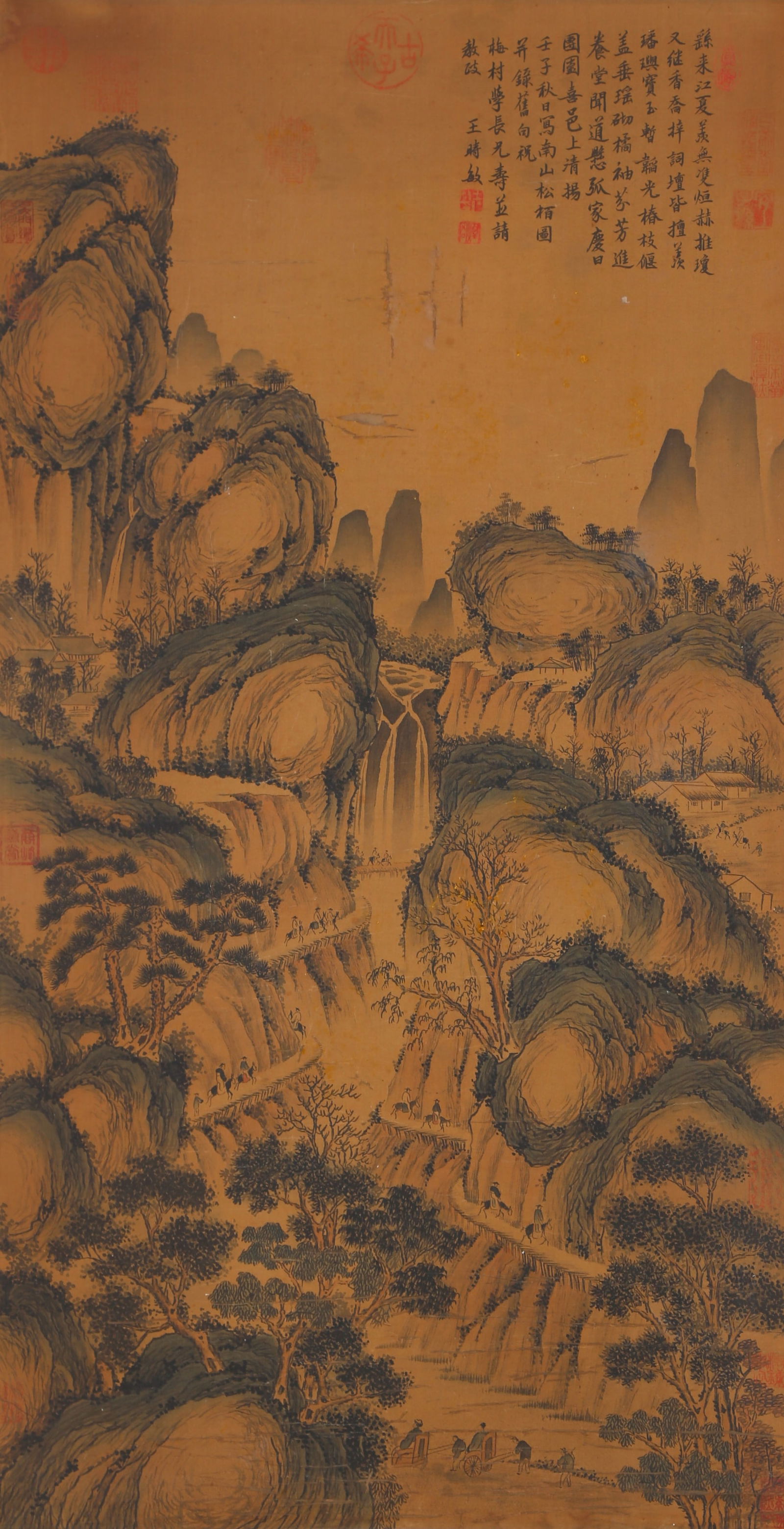 A LANDSCAPE PAINTING ON SILK BY WANG SHIMIN.王時敏 (1 of 12)