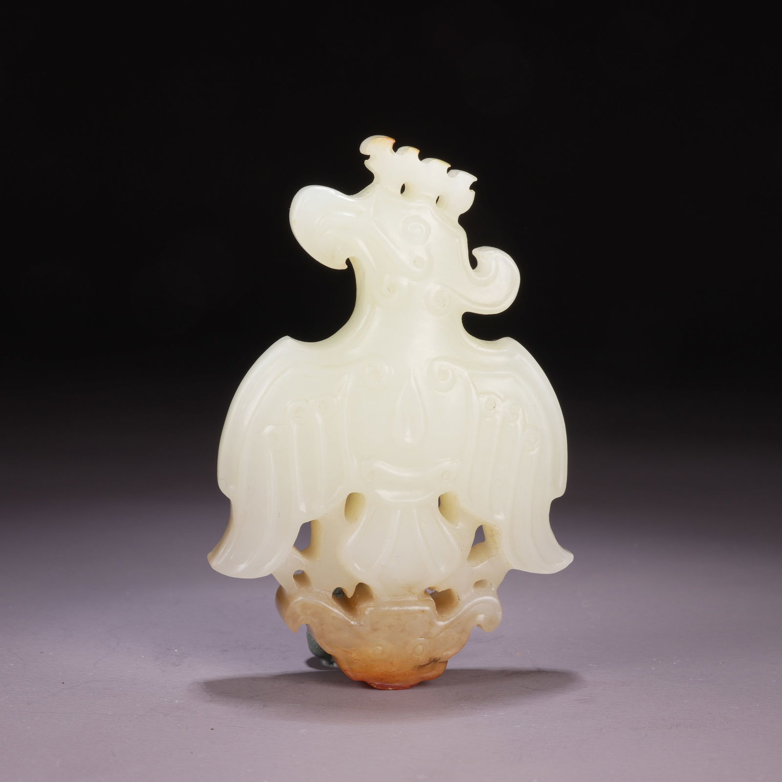 A HIGH-ANTIQUITY JADE PENDANT WITH DEITY AND PHOENIX MOTIF (1 of 9)
