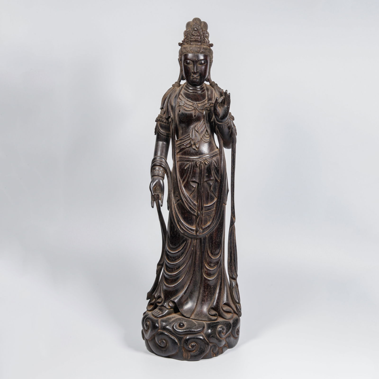 A ZITAN WOOD CARVED GUANYIN STATUE (1 of 10)