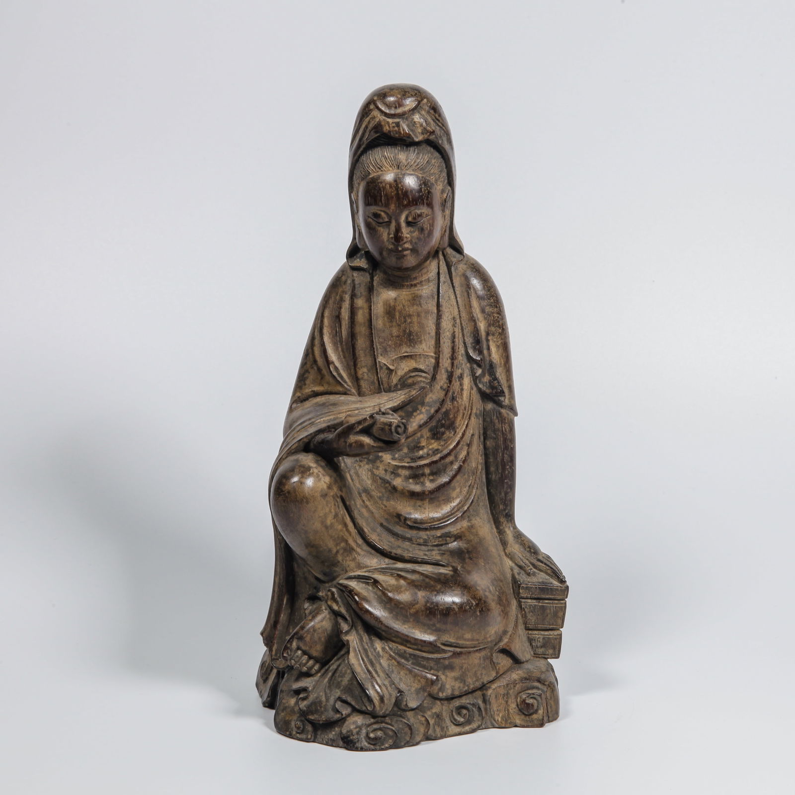 A HUANGHUALI WOOD CARVED GUANYIN STATUE (1 of 9)