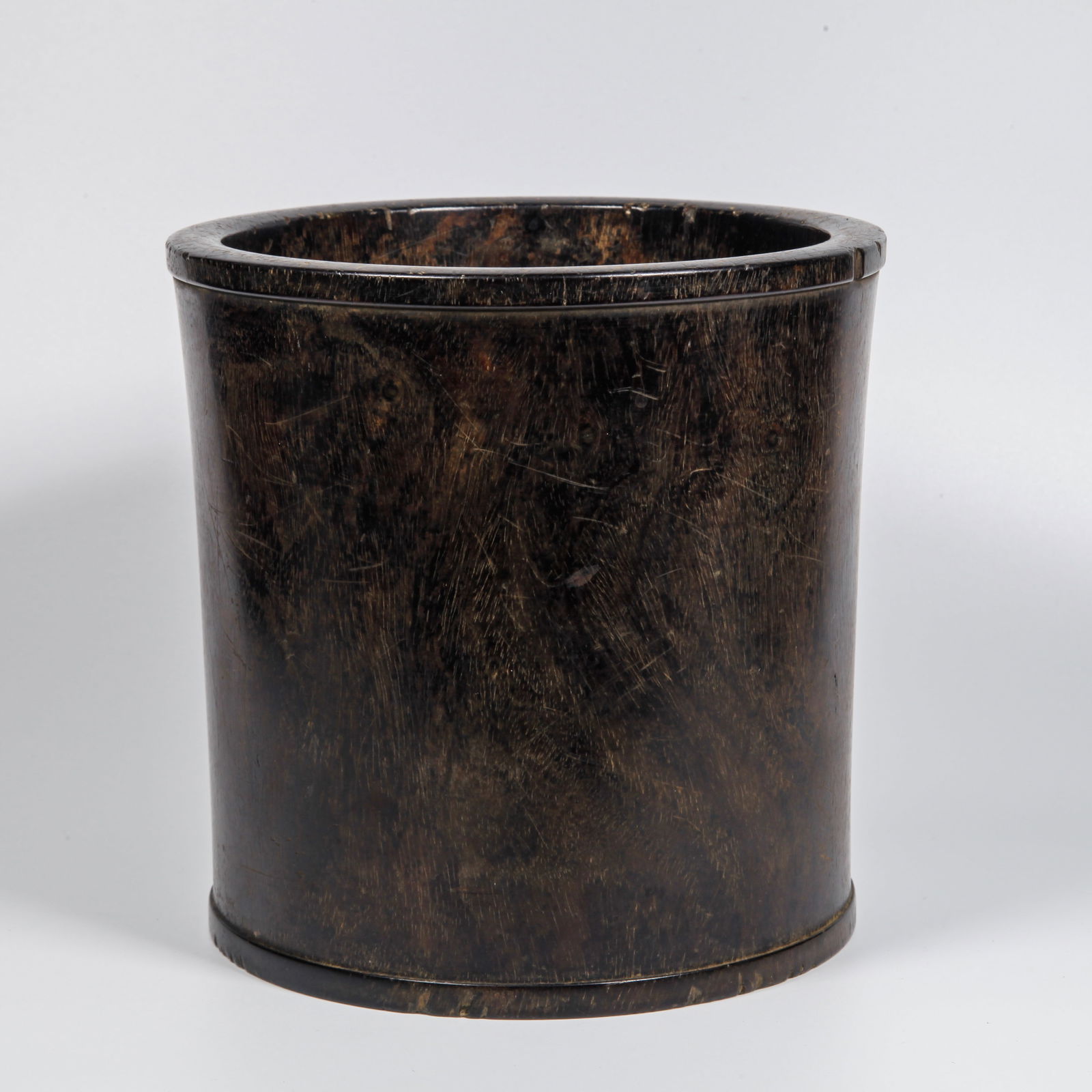 A ZITAN WOOD CARVED BRUSH HOLDER (1 of 9)