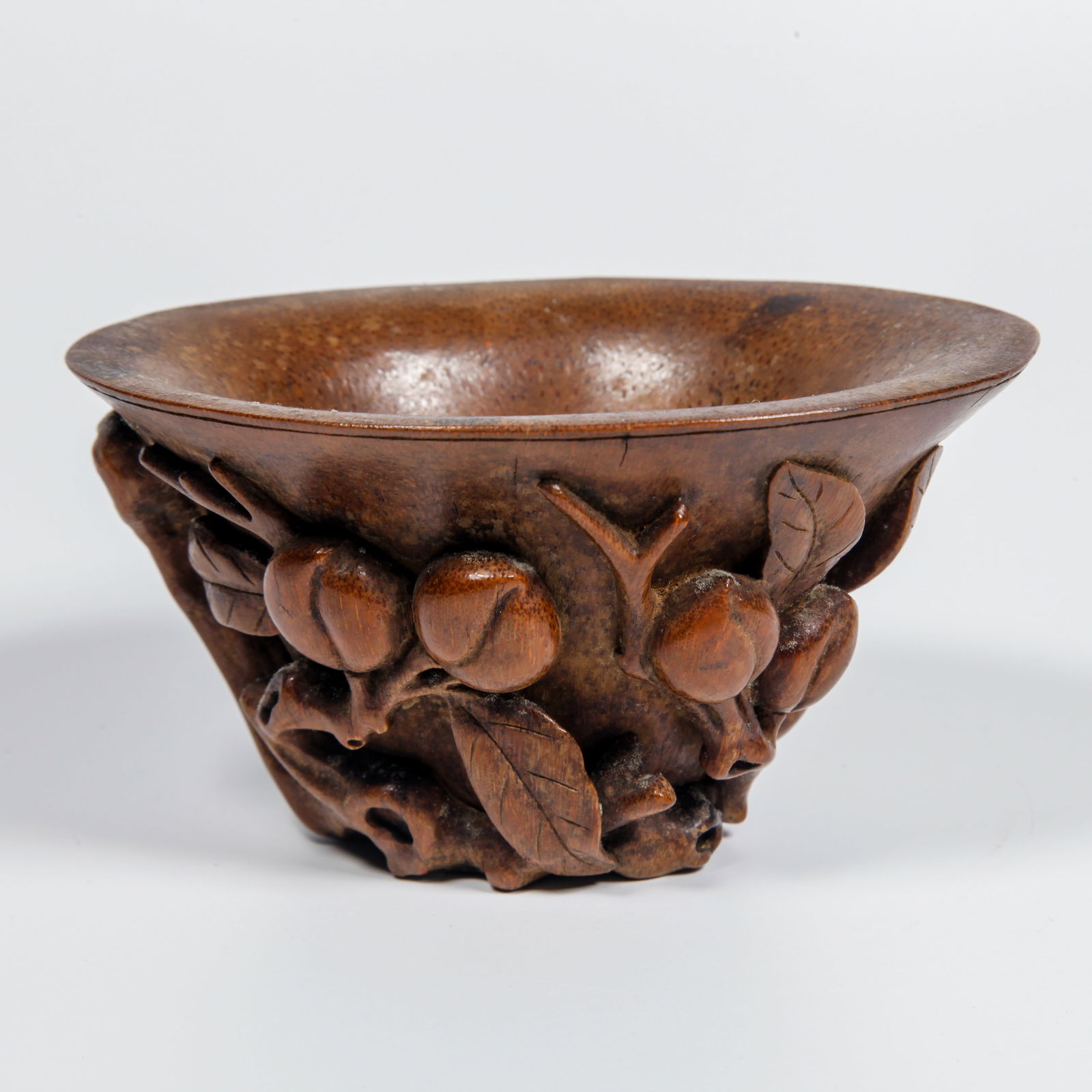 A BAMBOO ROOT CARVED LONGEVITY AND HAPPINESS PATTERN CUP (1 of 8)