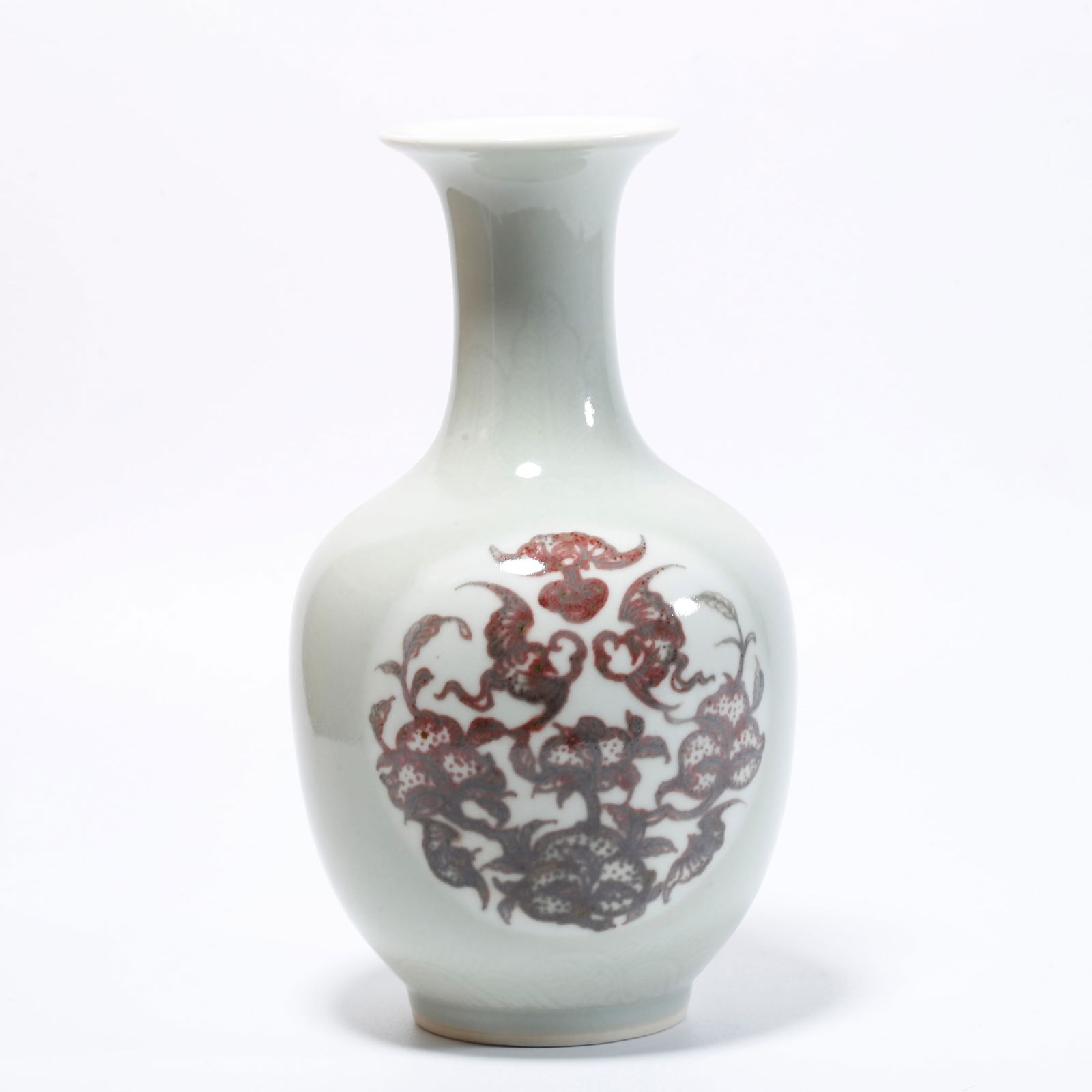A UNDERGLAZE RED VASE WITH FIVE BLESSINGS DESIGN (1 of 11)