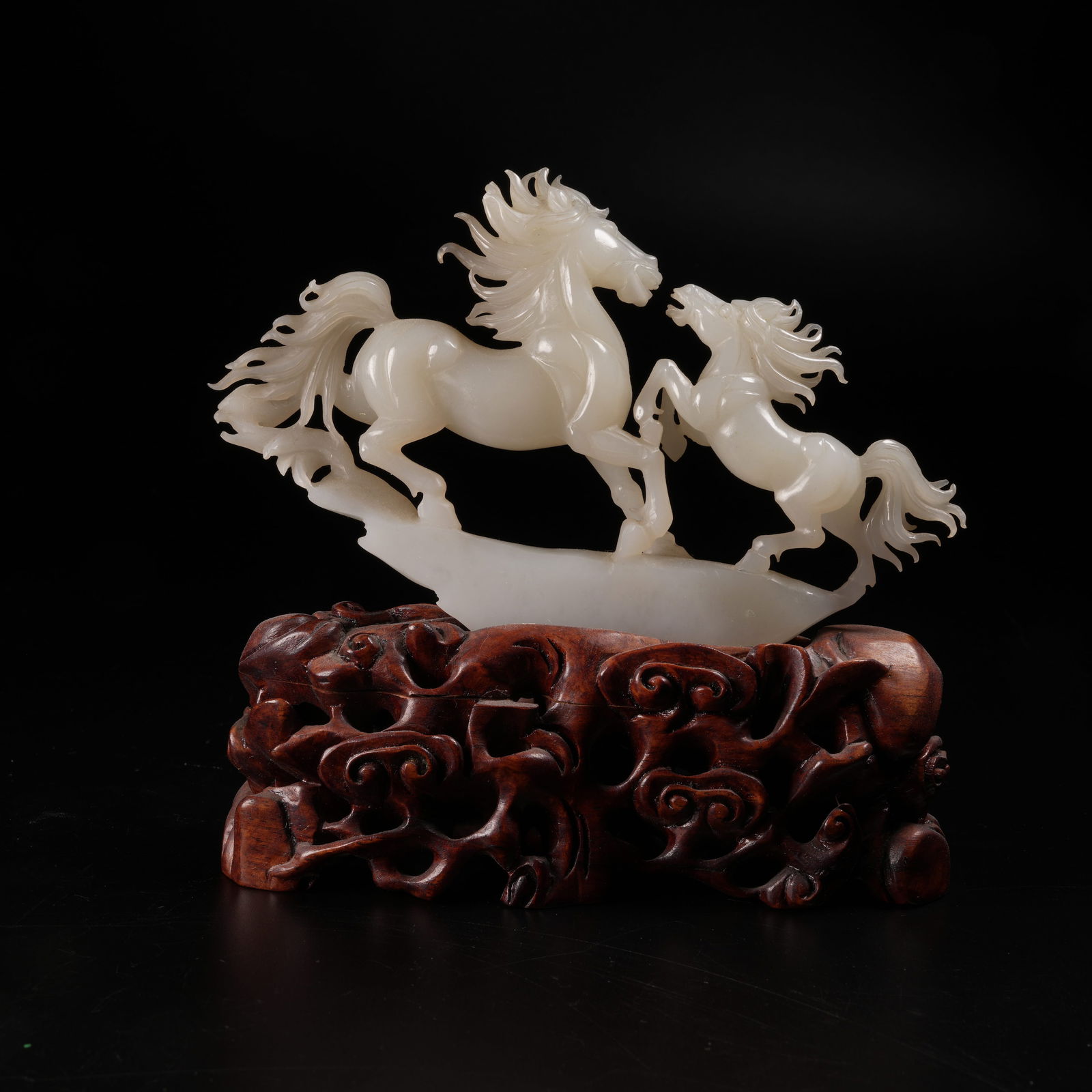A HETIAN JADE DOUBLE-HORSE FIGURE (1 of 8)