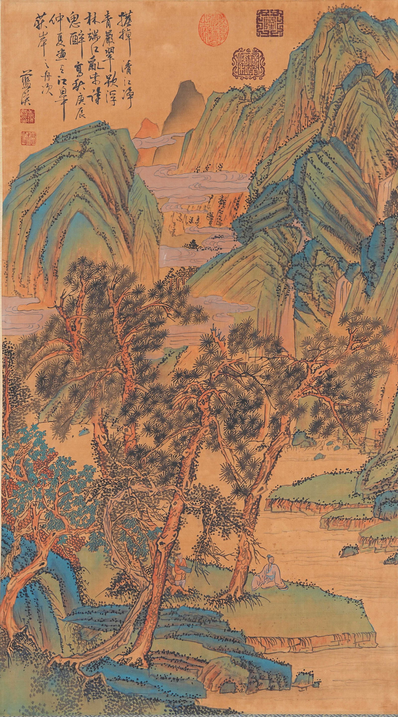 A LANDSCAPE PAINTING ON SILK BY LAN YING.藍瑛 (1 of 9)