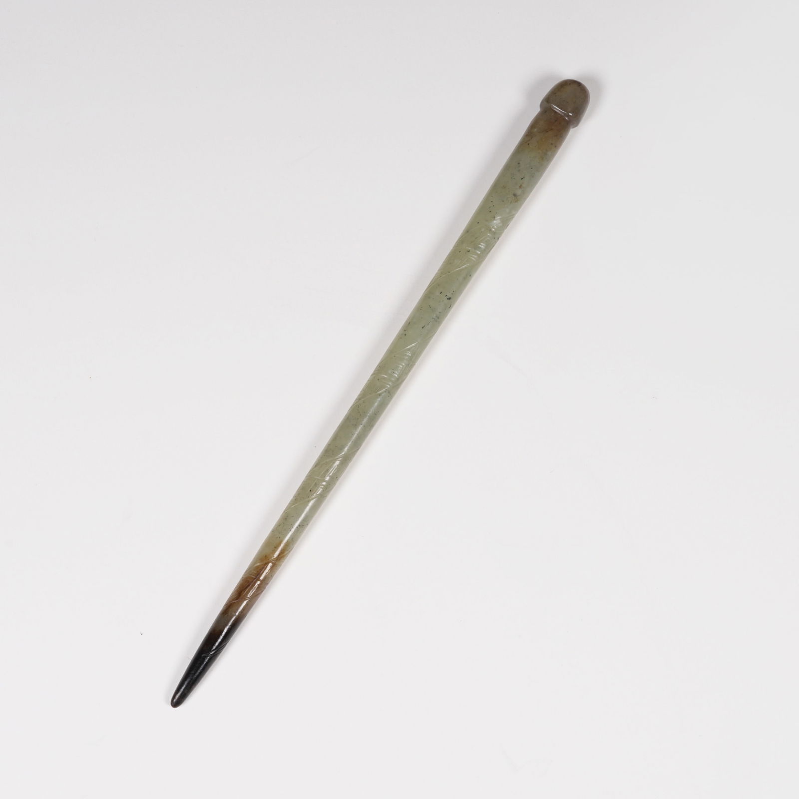 A HETIAN JADE HAIRPIN: Hetian Jade Hairpin