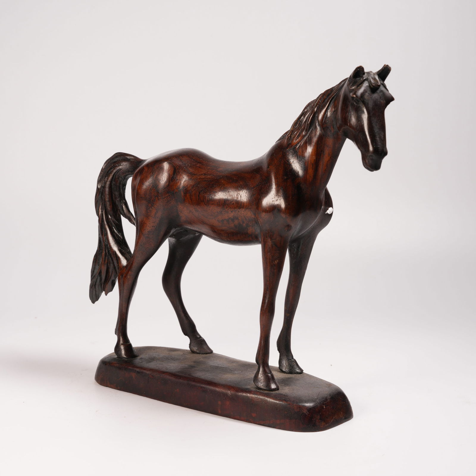 A ZITAN HORSE FIGURINE (1 of 9)