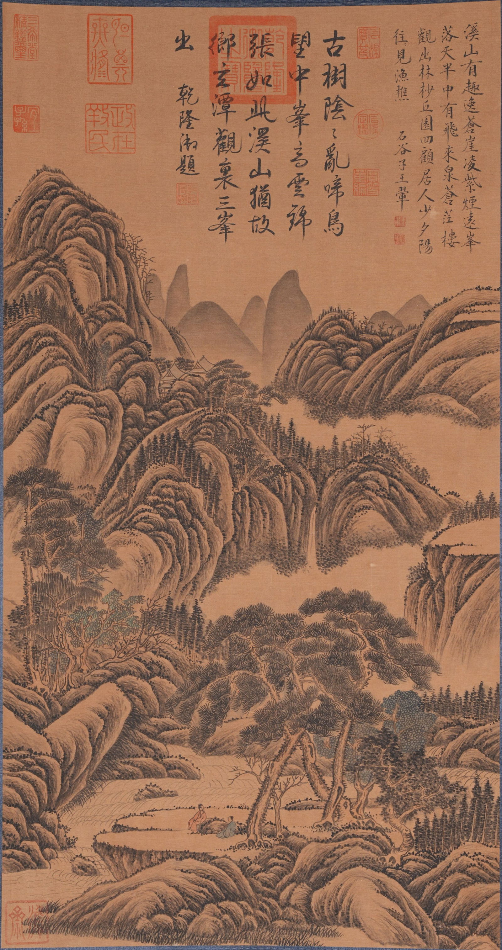 A LANDSCAPE PAINTING ON SILK BY WANG HUI.王翚 (1 of 11)