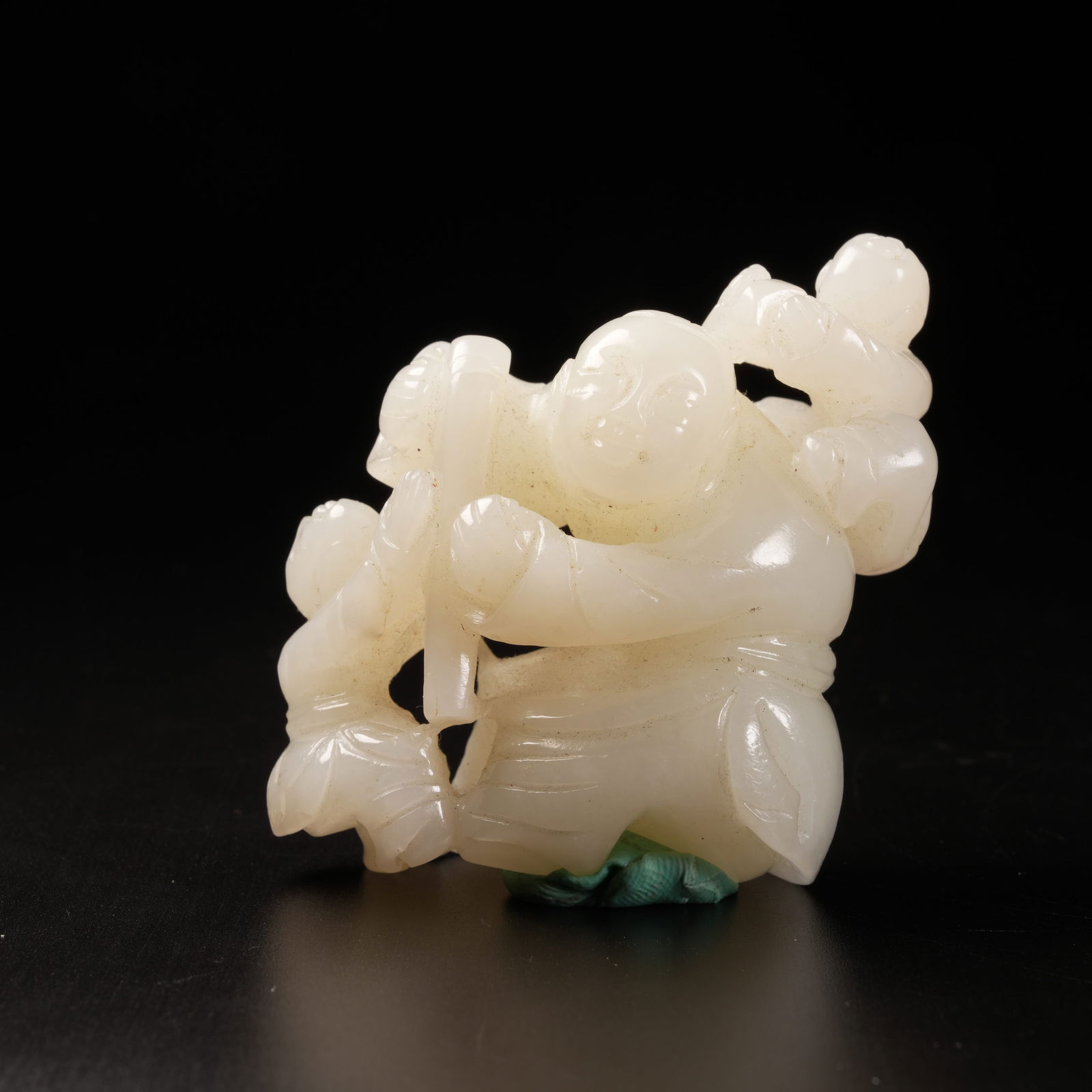 A HETIAN WHITE JADE FIGURE ORNAMENT (1 of 8)