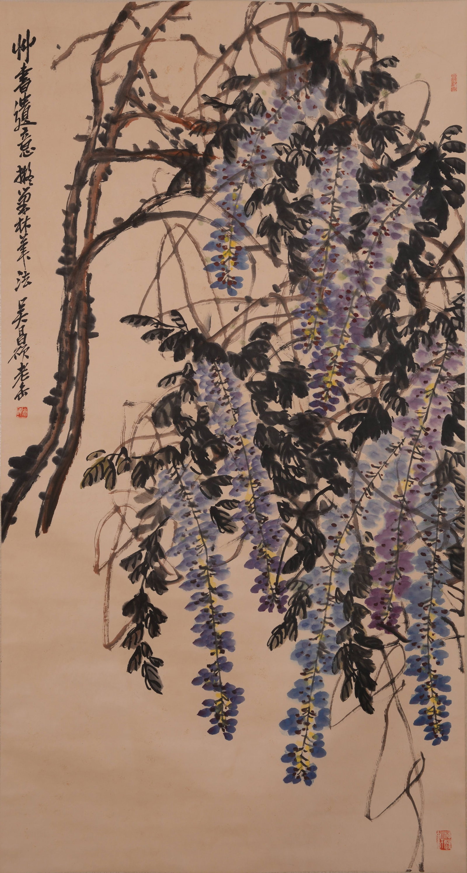 A FLOWER PATTERN PAINTING ON PAPER BY WU CHANGSHUO.吳昌碩 (1 of 9)