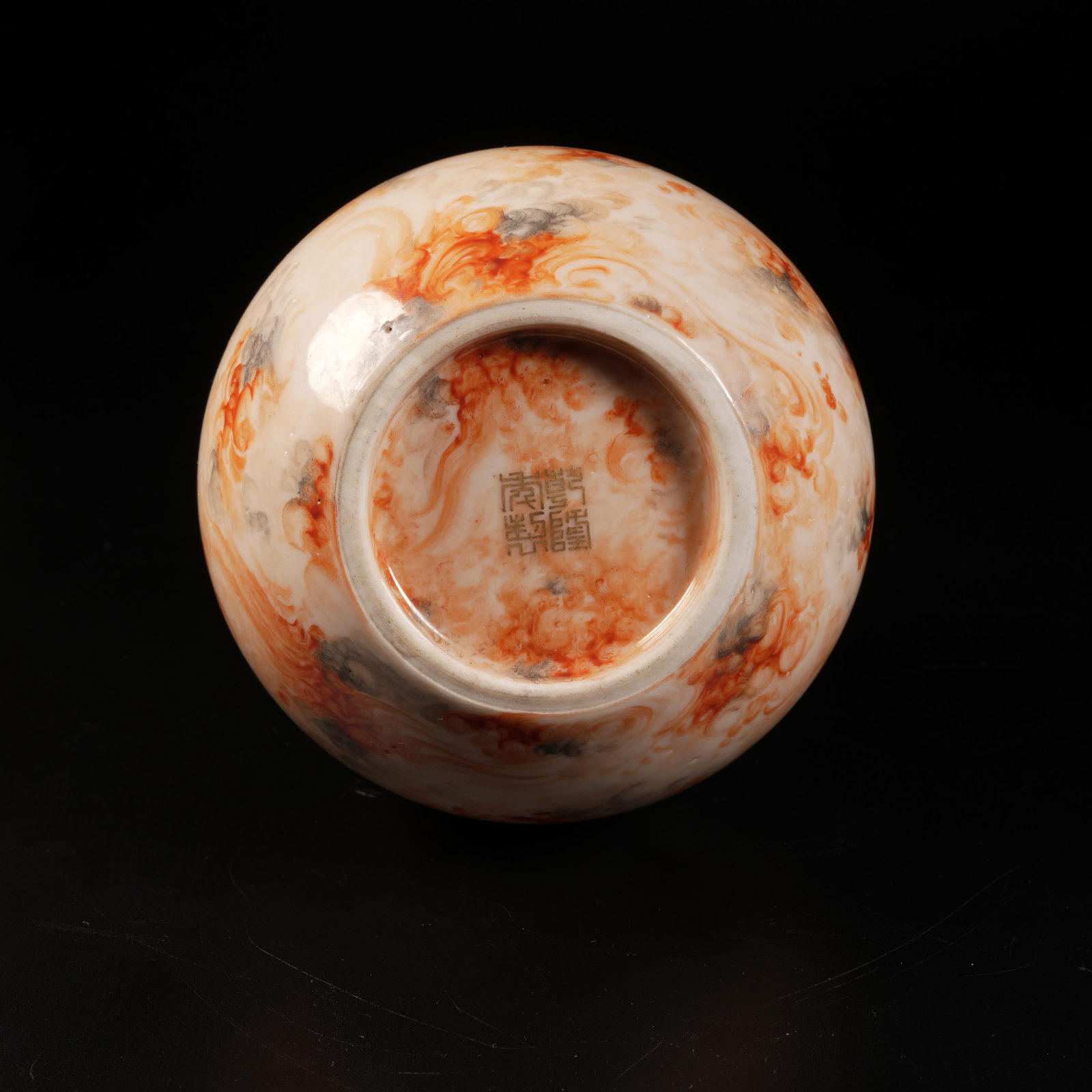 A STONE-PATTERNED GLAZED GLOBE VASE - 10
