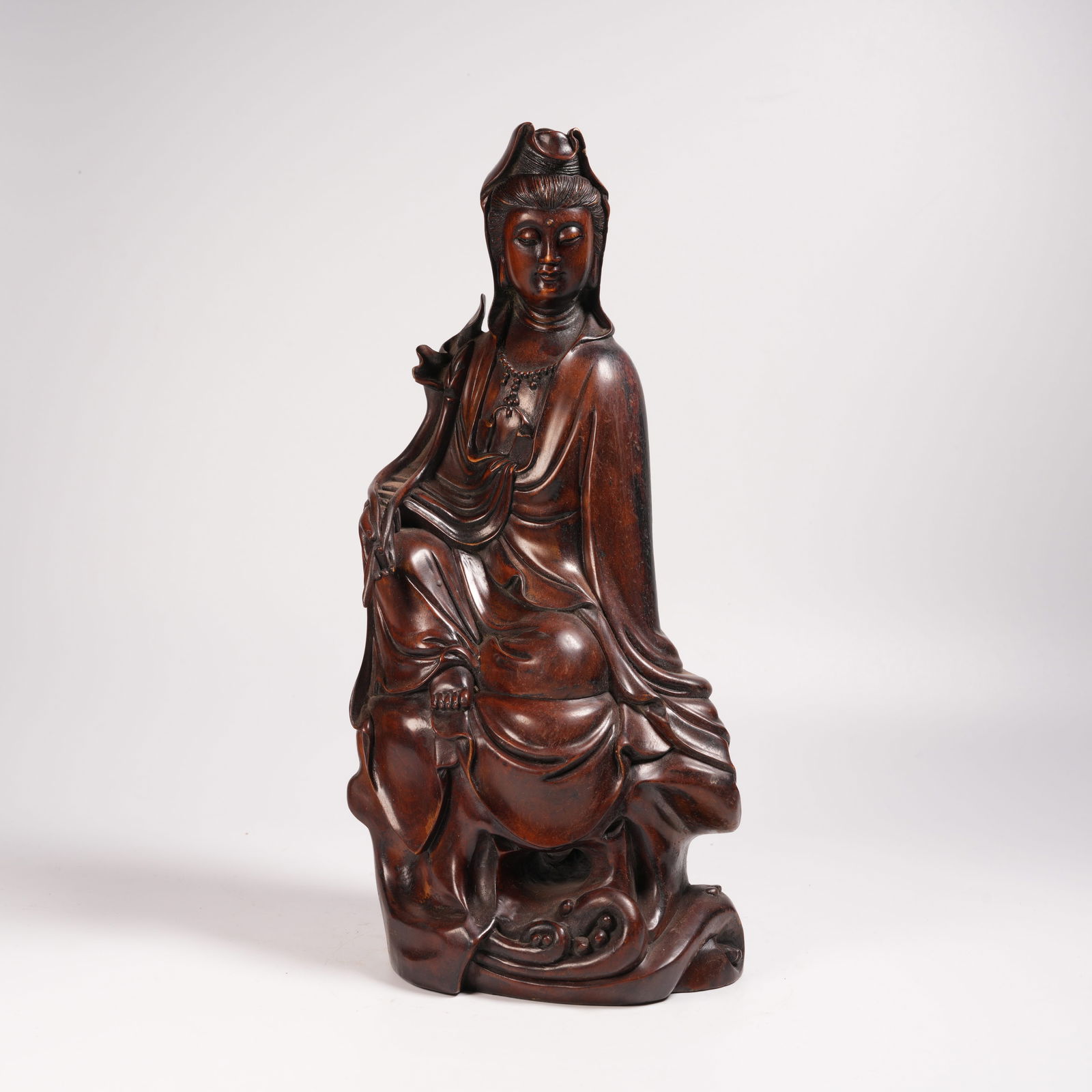 A HUANGHUALI GUANYIN STATUE: Huanghuali Guanyin Statue