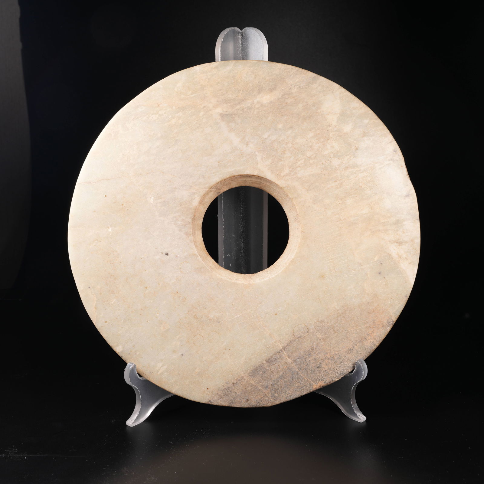A ANCIENT JADE BI DISC: Ancient jade bi disc