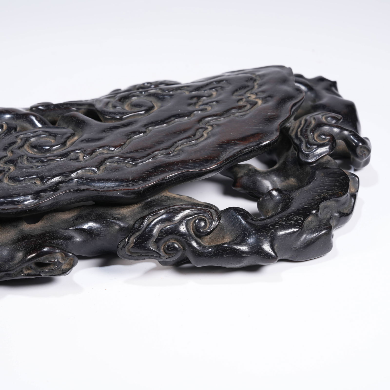 A SMALL-LEAF ZITAN RUYI-SHAPED BASE - 5