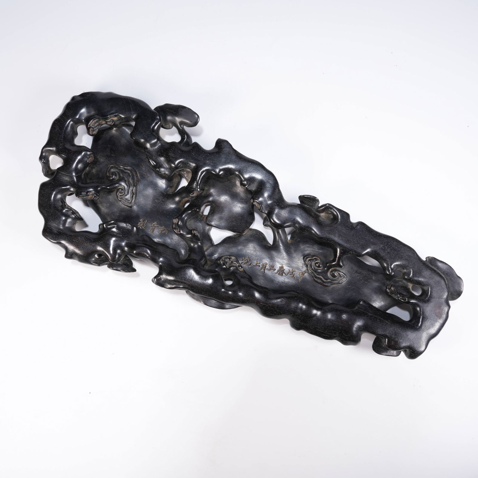 A SMALL-LEAF ZITAN RUYI-SHAPED BASE - 8