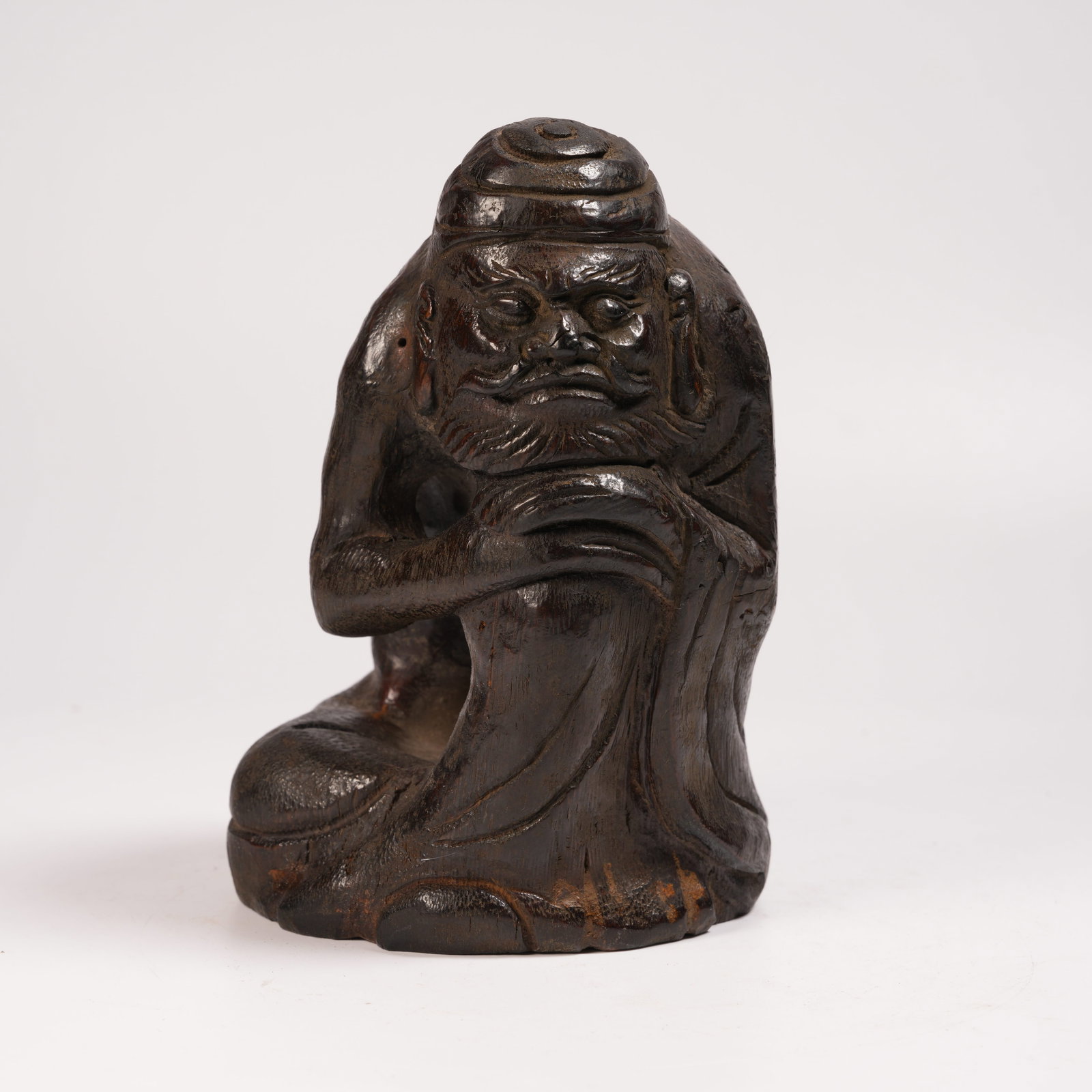 A BAMBOO ROOT CARVED ARHAT FIGURINE (1 of 8)