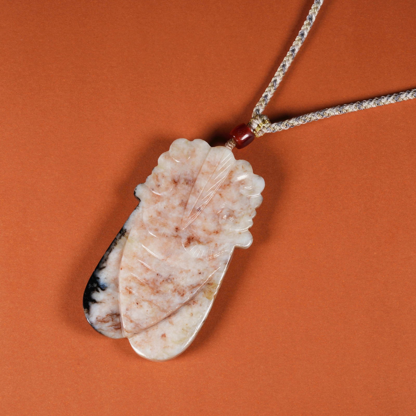 A MEDIEVAL JADE CICADA PENDANT: Medieval Jade Cicada Pendant