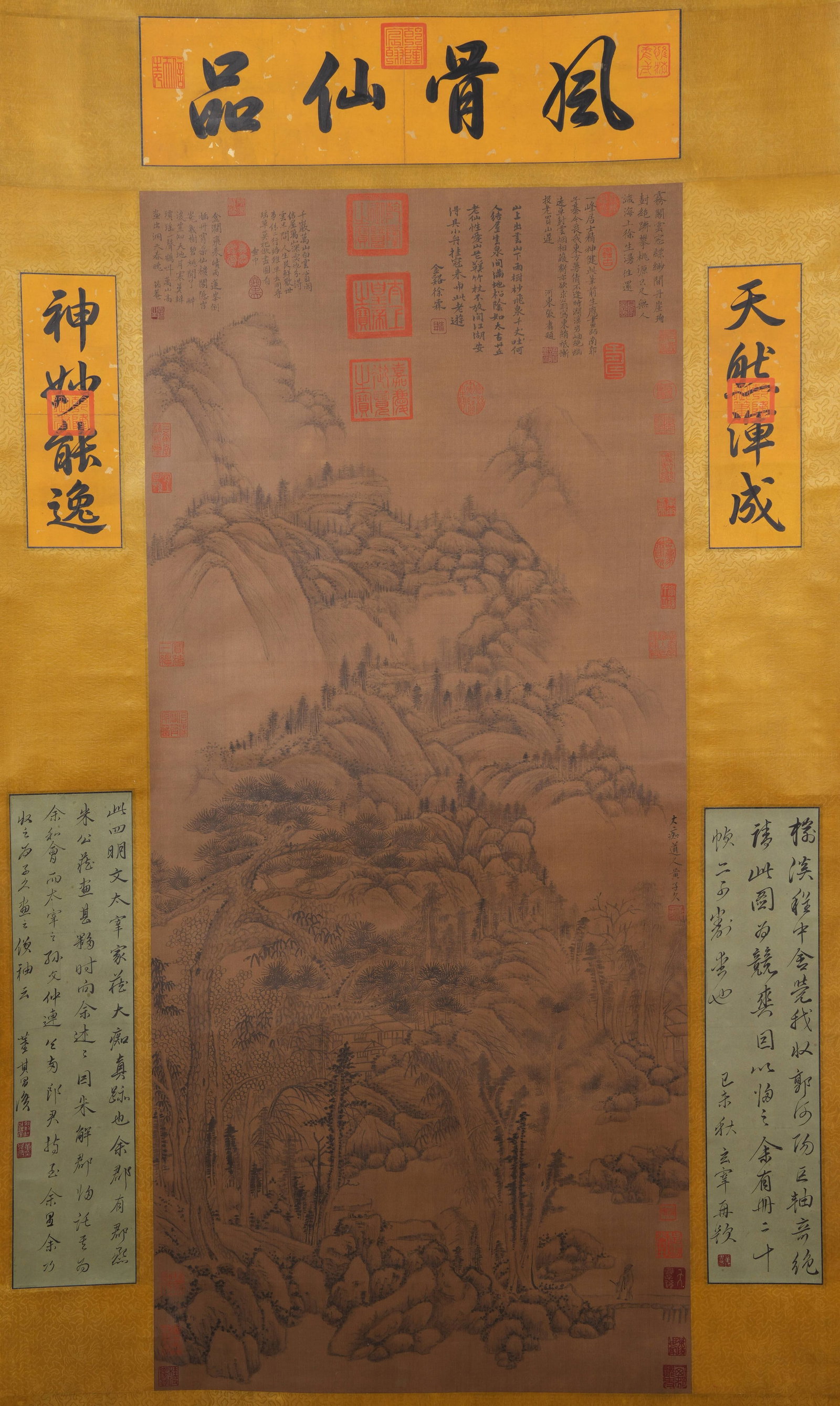 A LANDSCAPE PAINTING ON SILK BY HUANG GONGWANG.黃公望 (1 of 10)