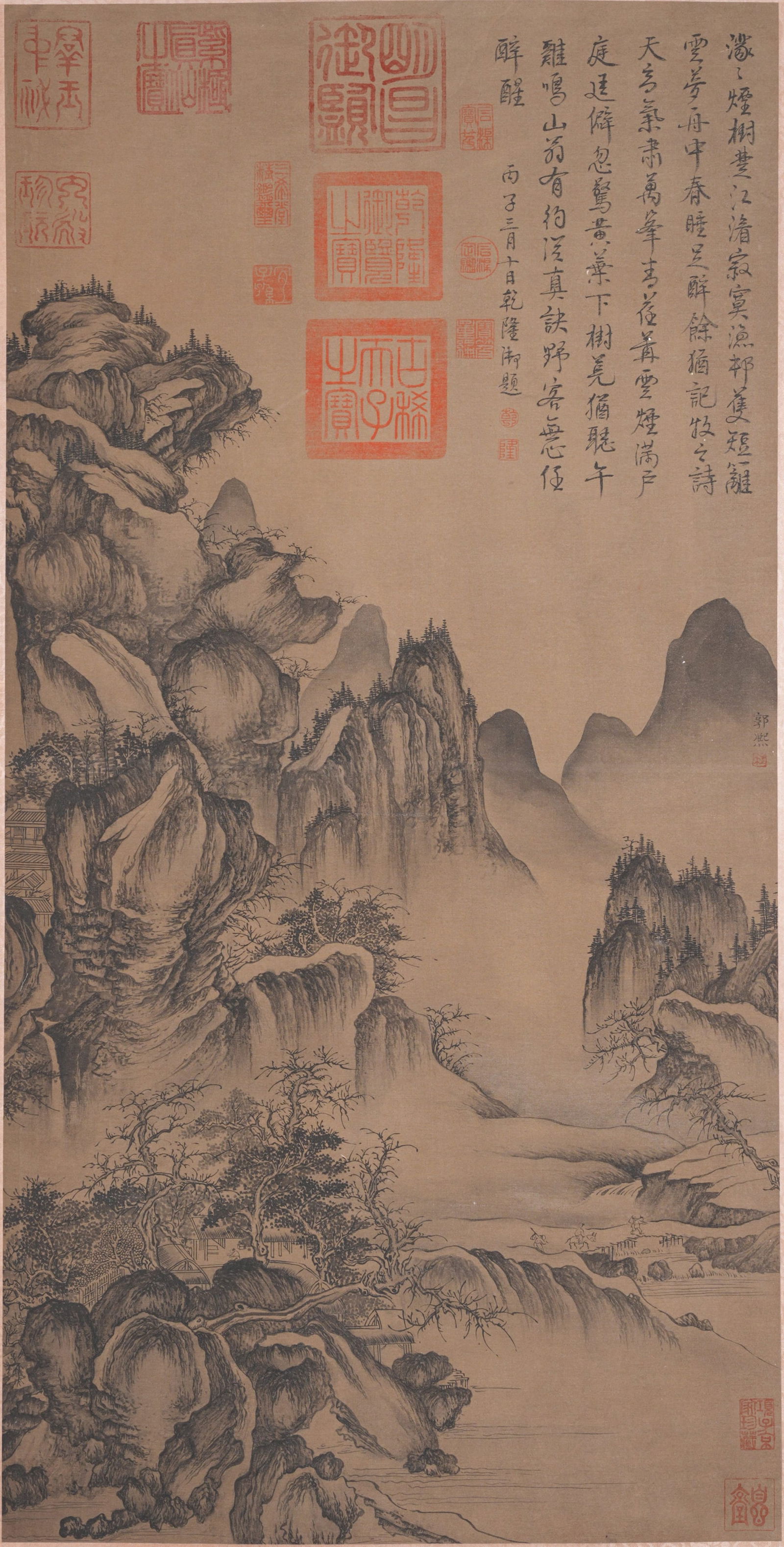 A LANDSCAPE PAINTING ON SILK BY GUO XI.郭熙 (1 of 11)